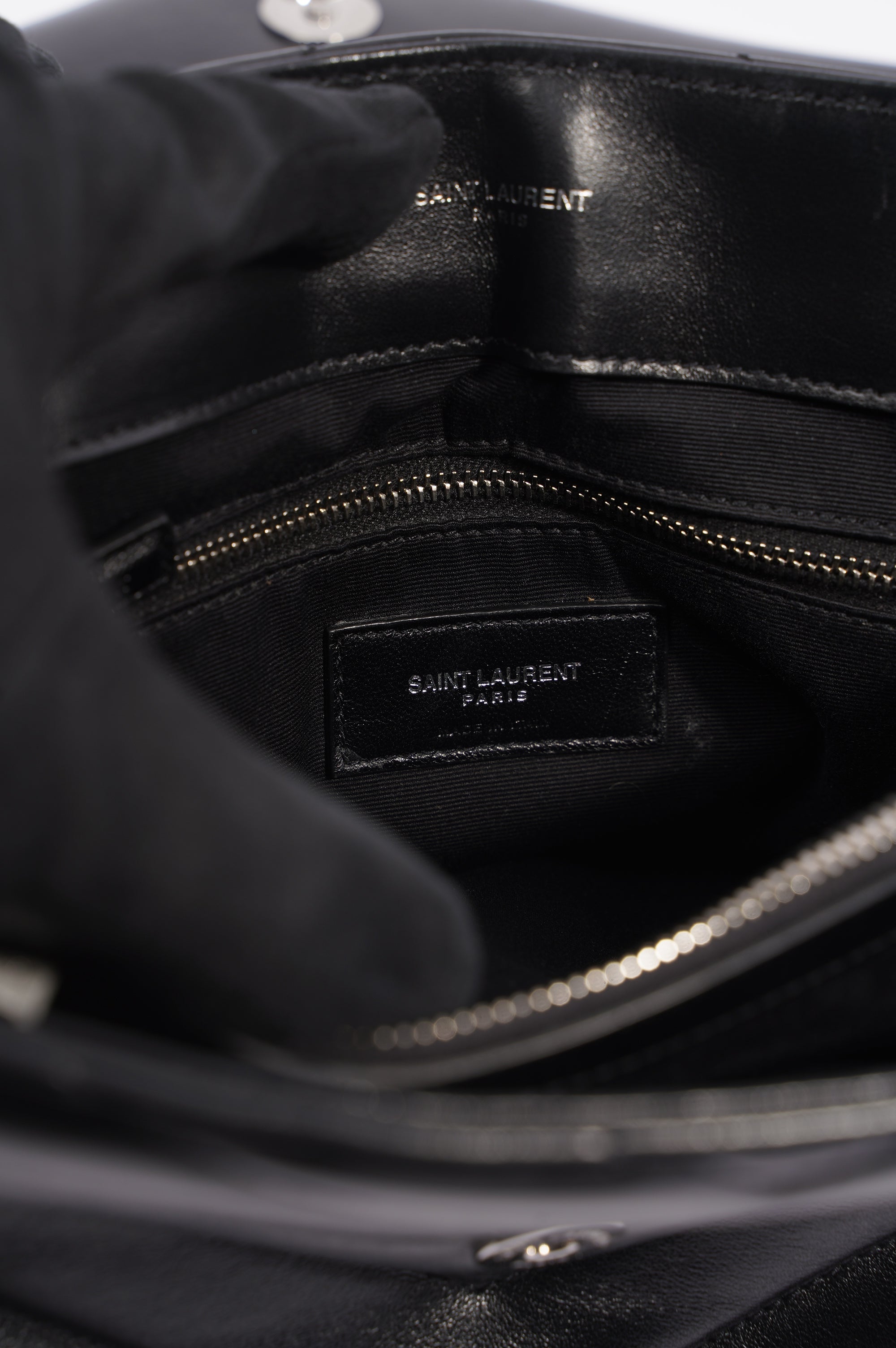 Saint Laurent Womens Lou Lou Bag Black Leather Medium