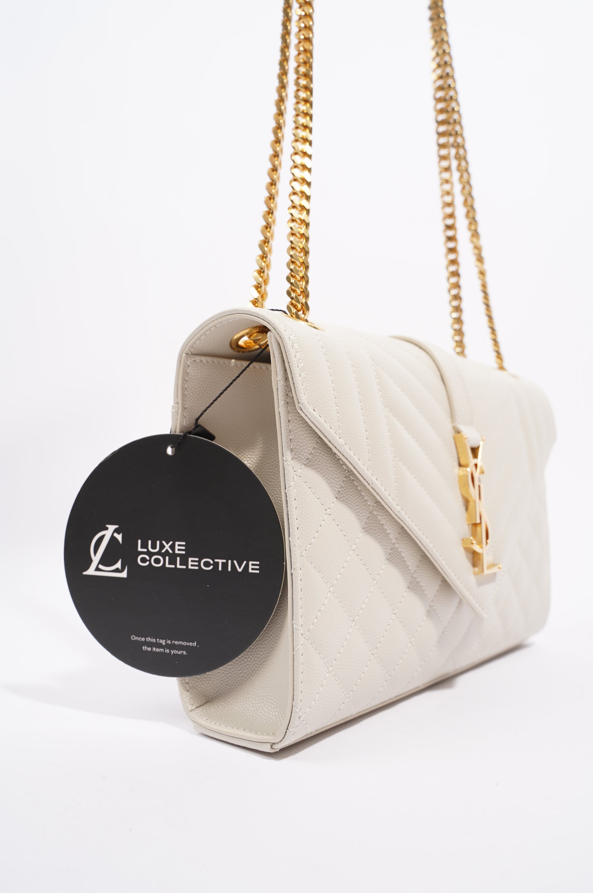 Saint Laurent Womens Envelope Medium Bag Cream