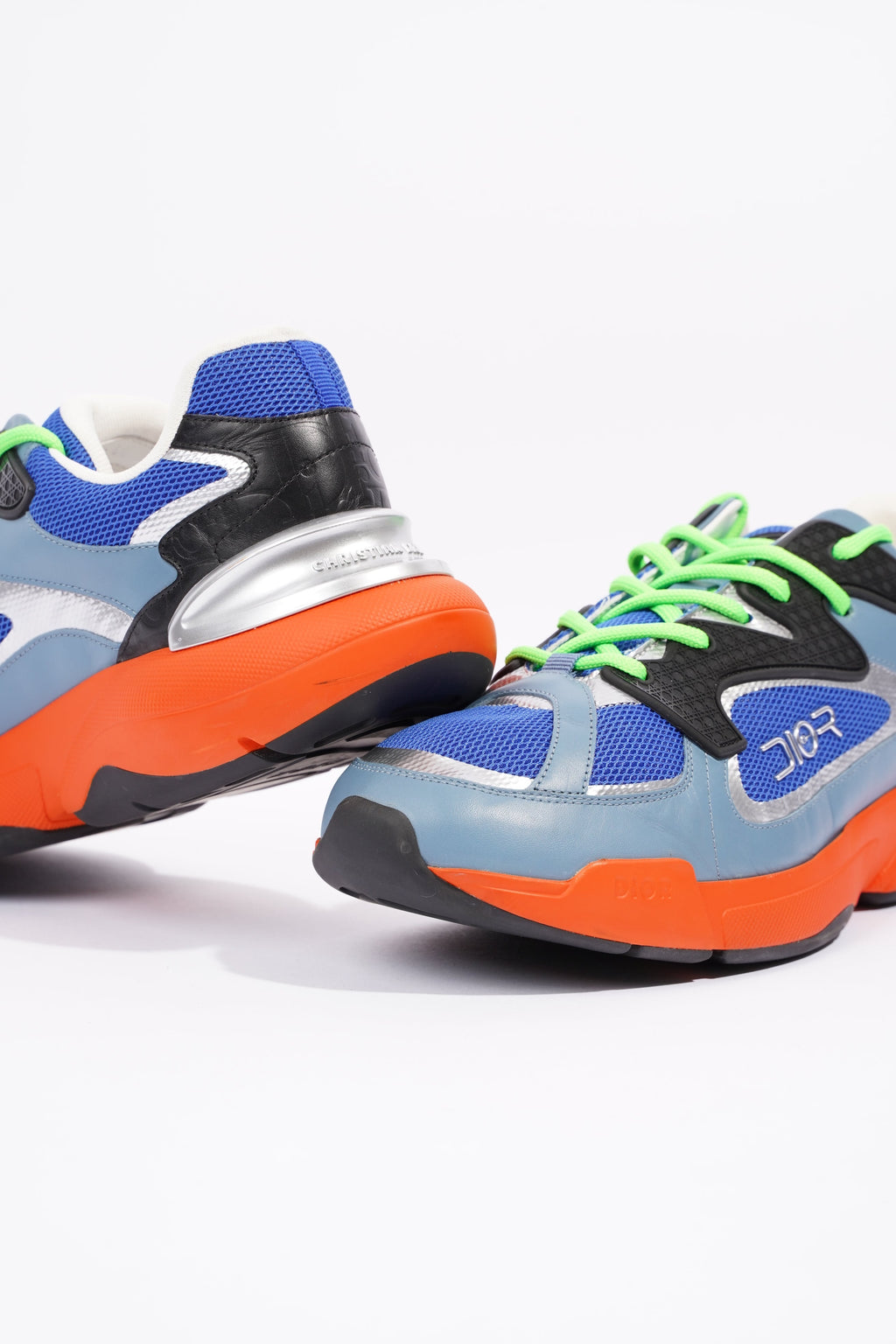 Christian Dior Mens B24 Sorayama Low Top Blue / Orange / Green EU 44 / UK 10