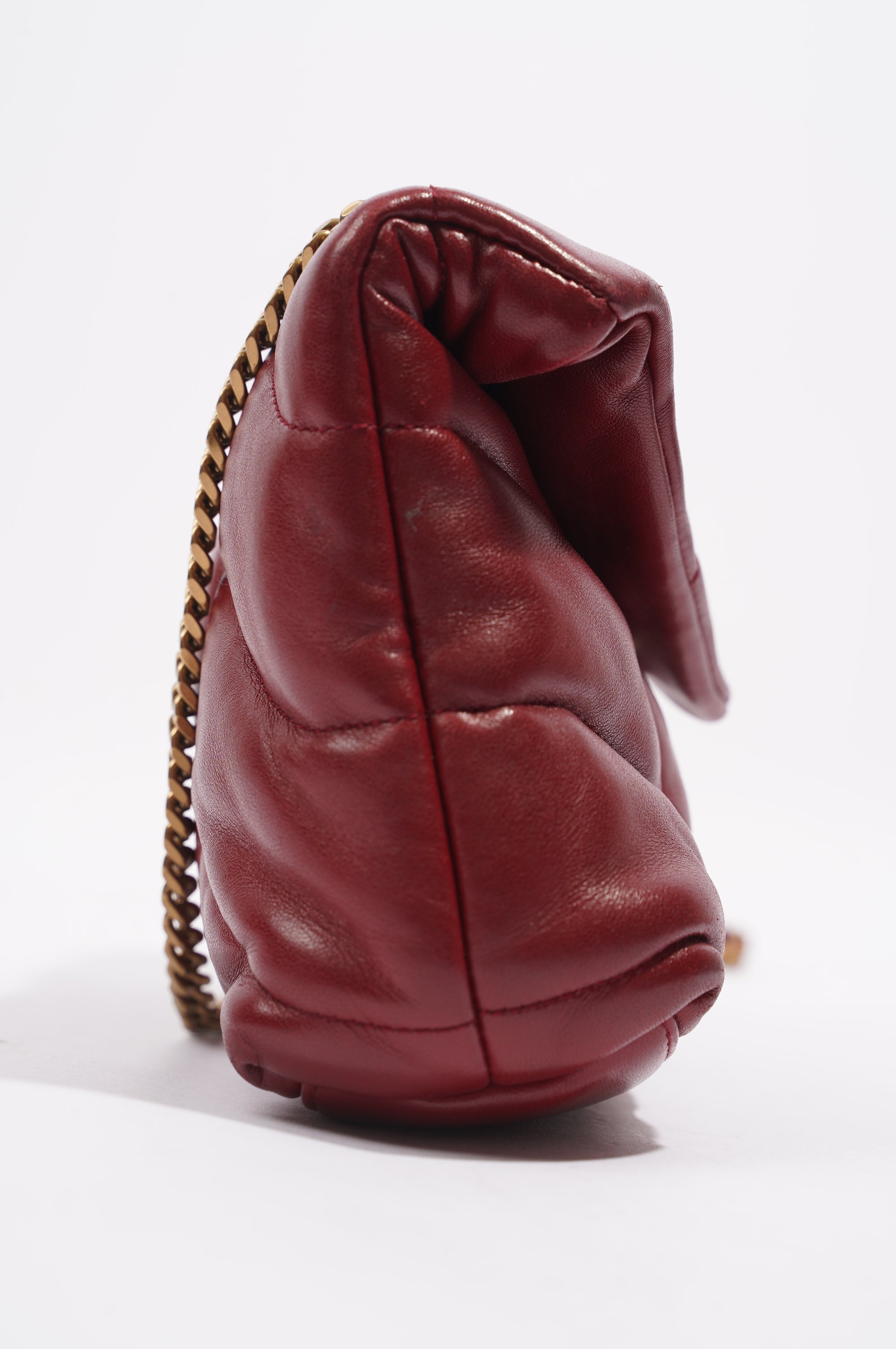 Saint Laurent Womens Lou Lou Puffer Red / Gold Toy