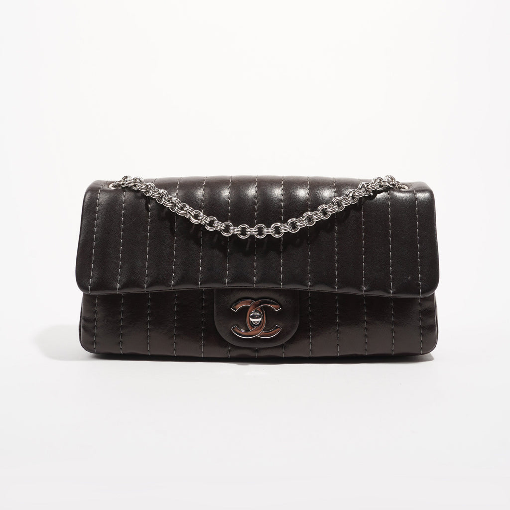Chanel Womens Mademoiselle East West Bag Dark Brown