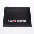 Saint Laurent Womens Zip Pouch Black Leather