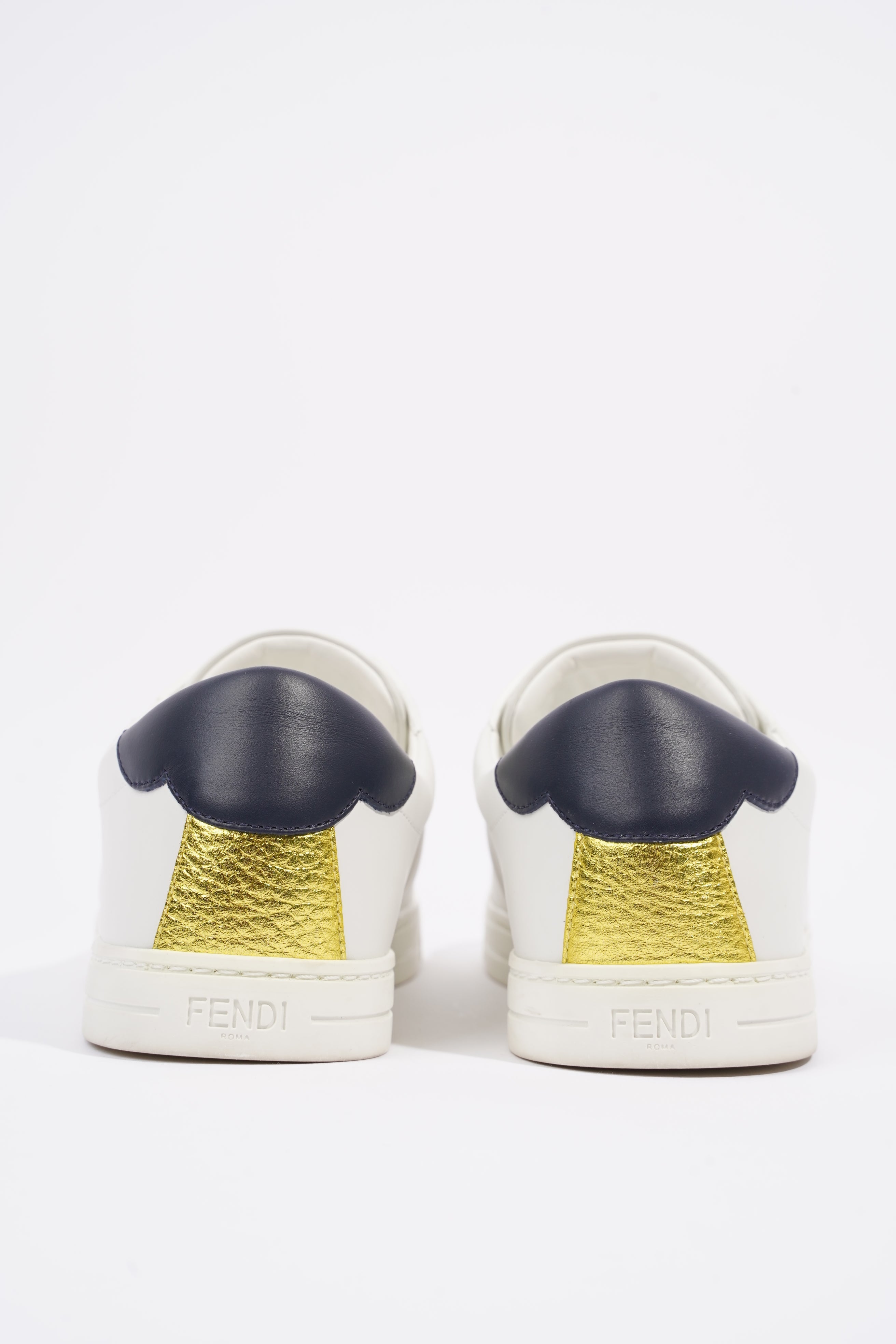 Fendi Womens Leather Sneakers White EU 39 / UK 6