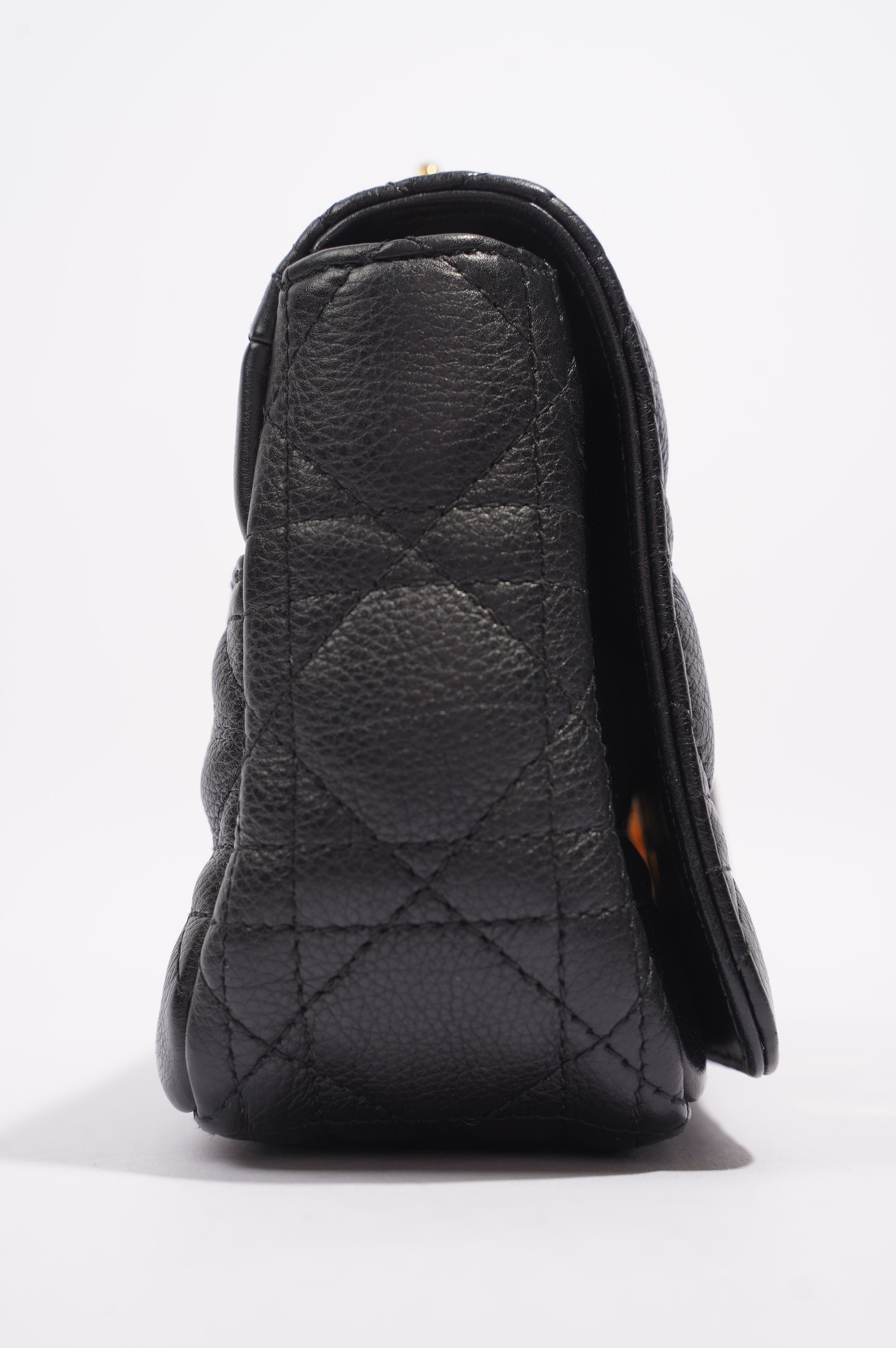 Christian Dior Womens Dior Caro Bag Black Leather Small