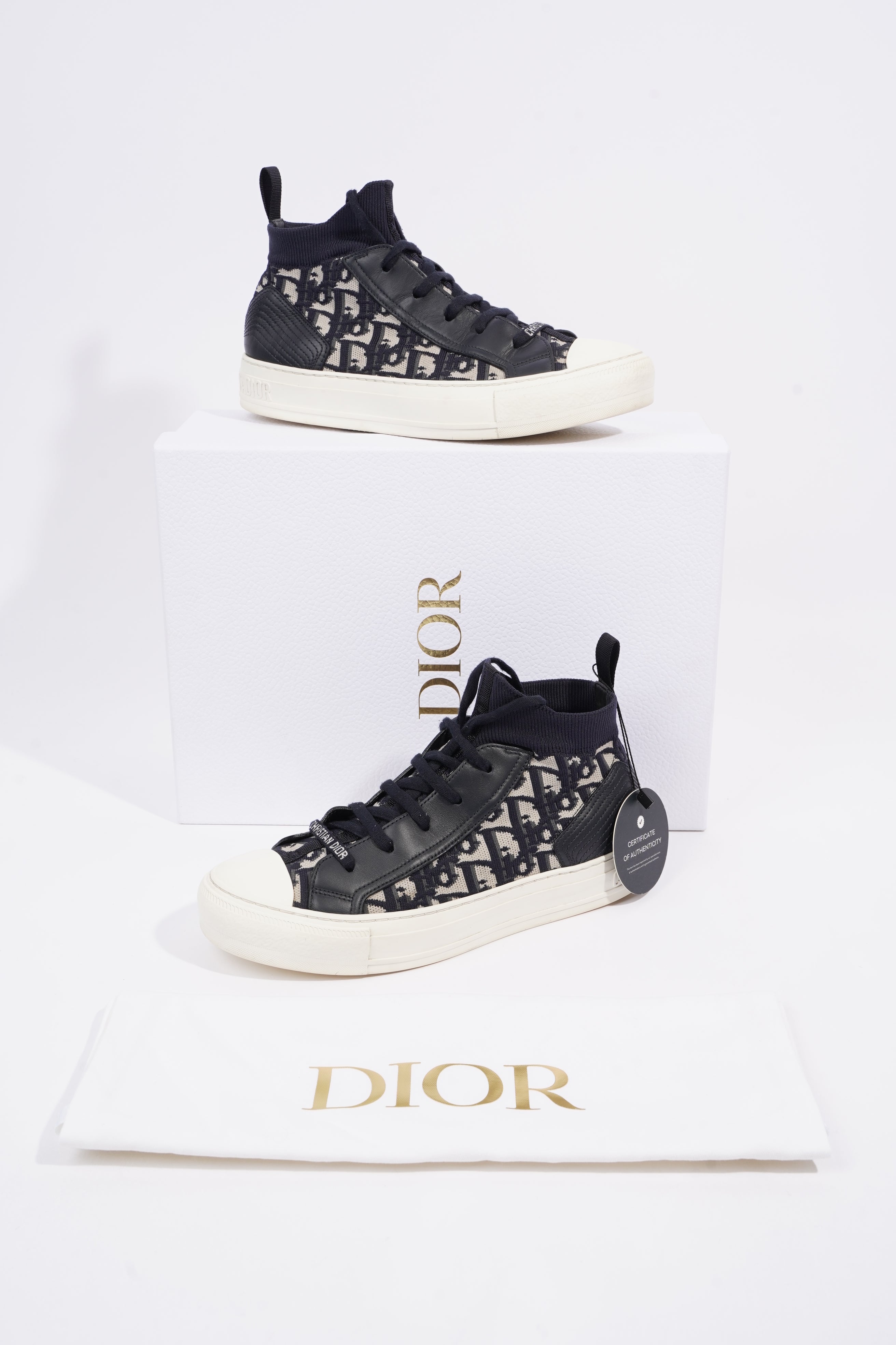 Christian Dior Womens Walk n' Dior High Top Blue / White EU 38.5 / UK 5.5
