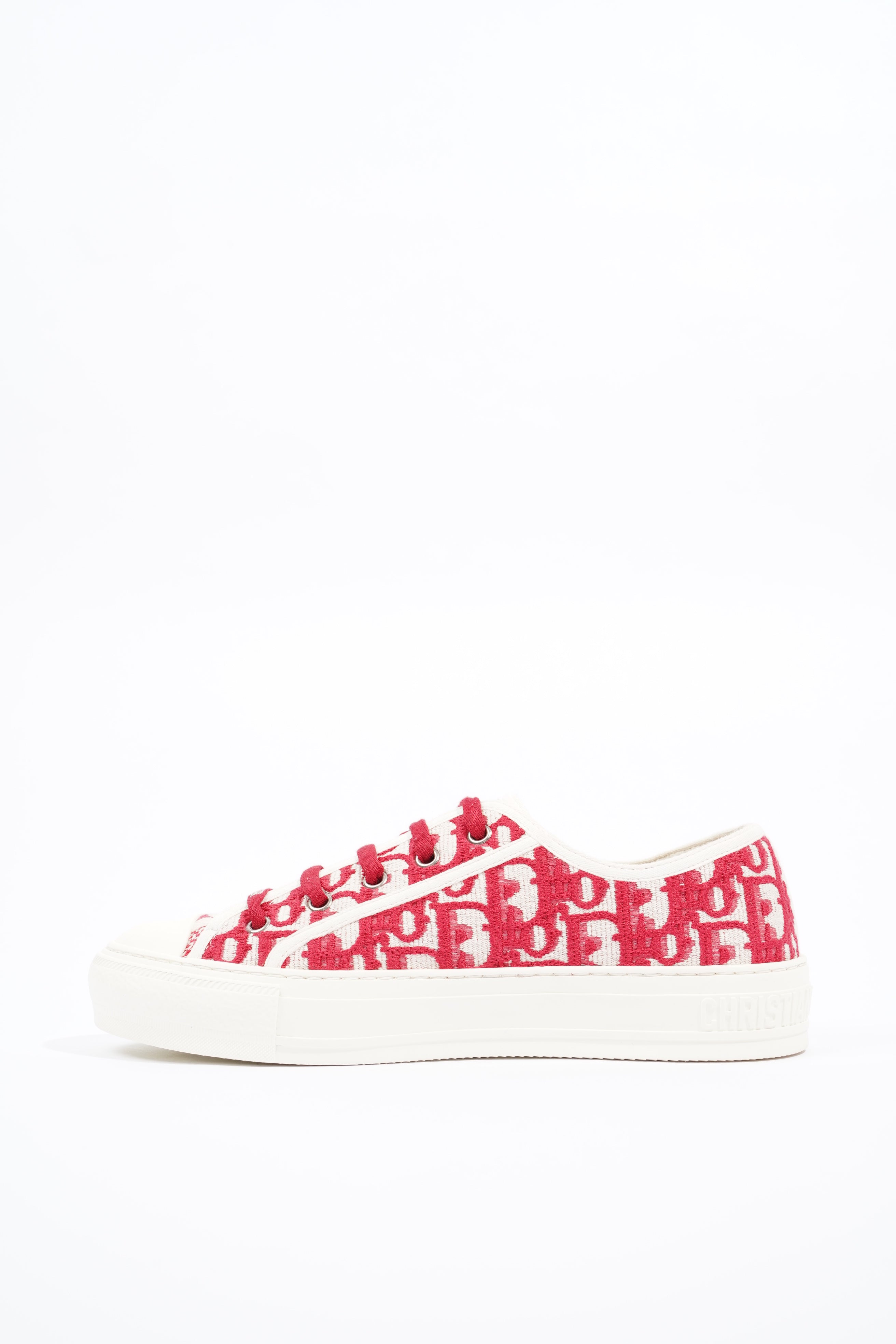 Christian Dior Womens Walk n' Dior White / Red / Oblique EU 39 / UK 6