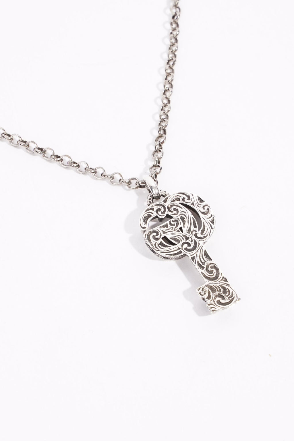 Gucci Womens Marmont GG Key Necklace Sterling Silver