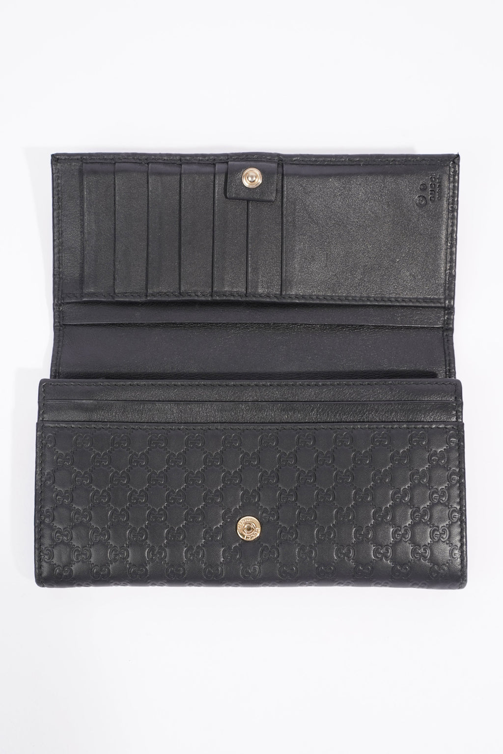 Gucci Bi-Fold Wallet Guccissima Black Leather