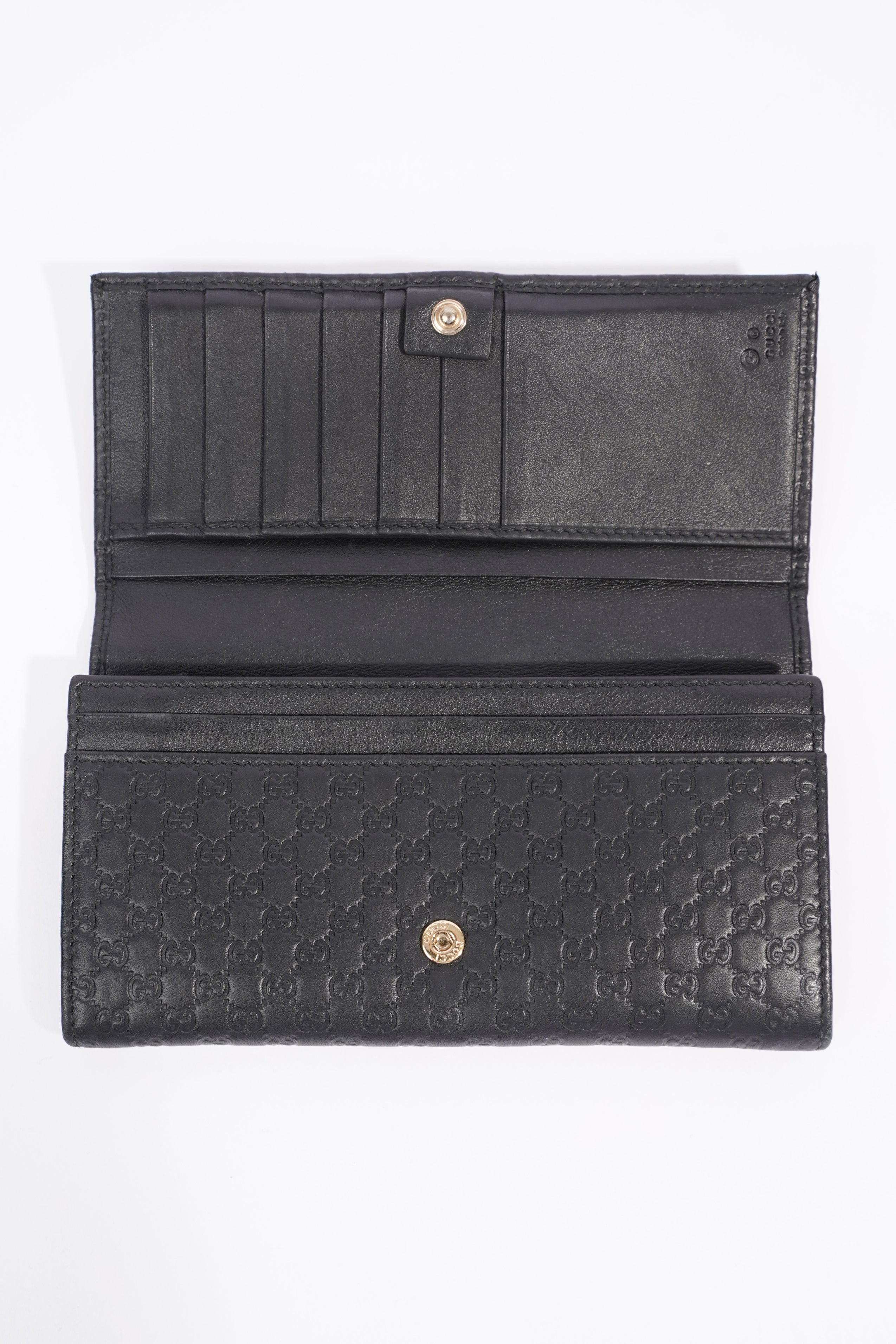 Gucci Bi-Fold Wallet Guccissima Black Leather