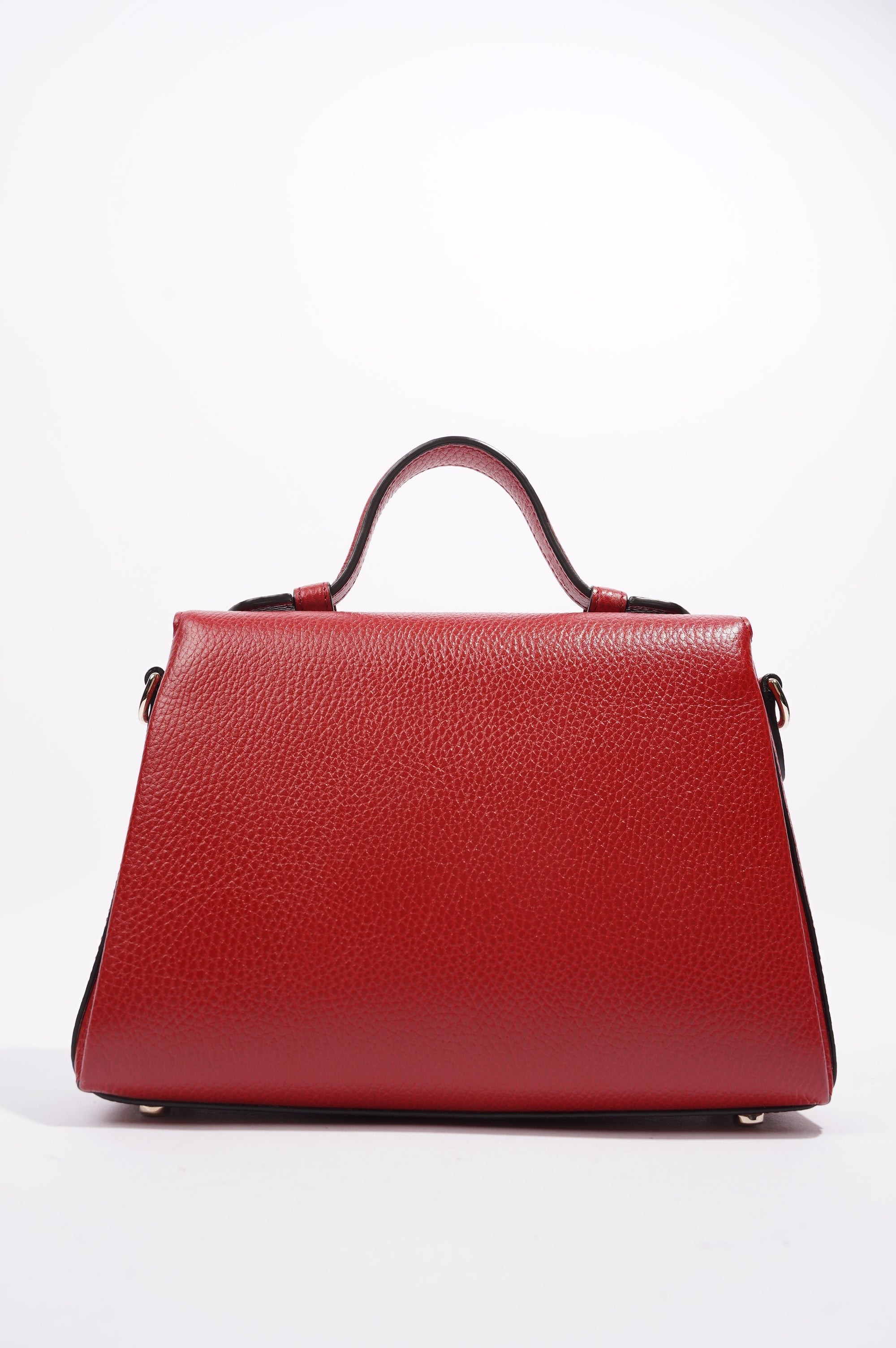 Gucci Womens Interlocking Dollar Bag Red Leather Small