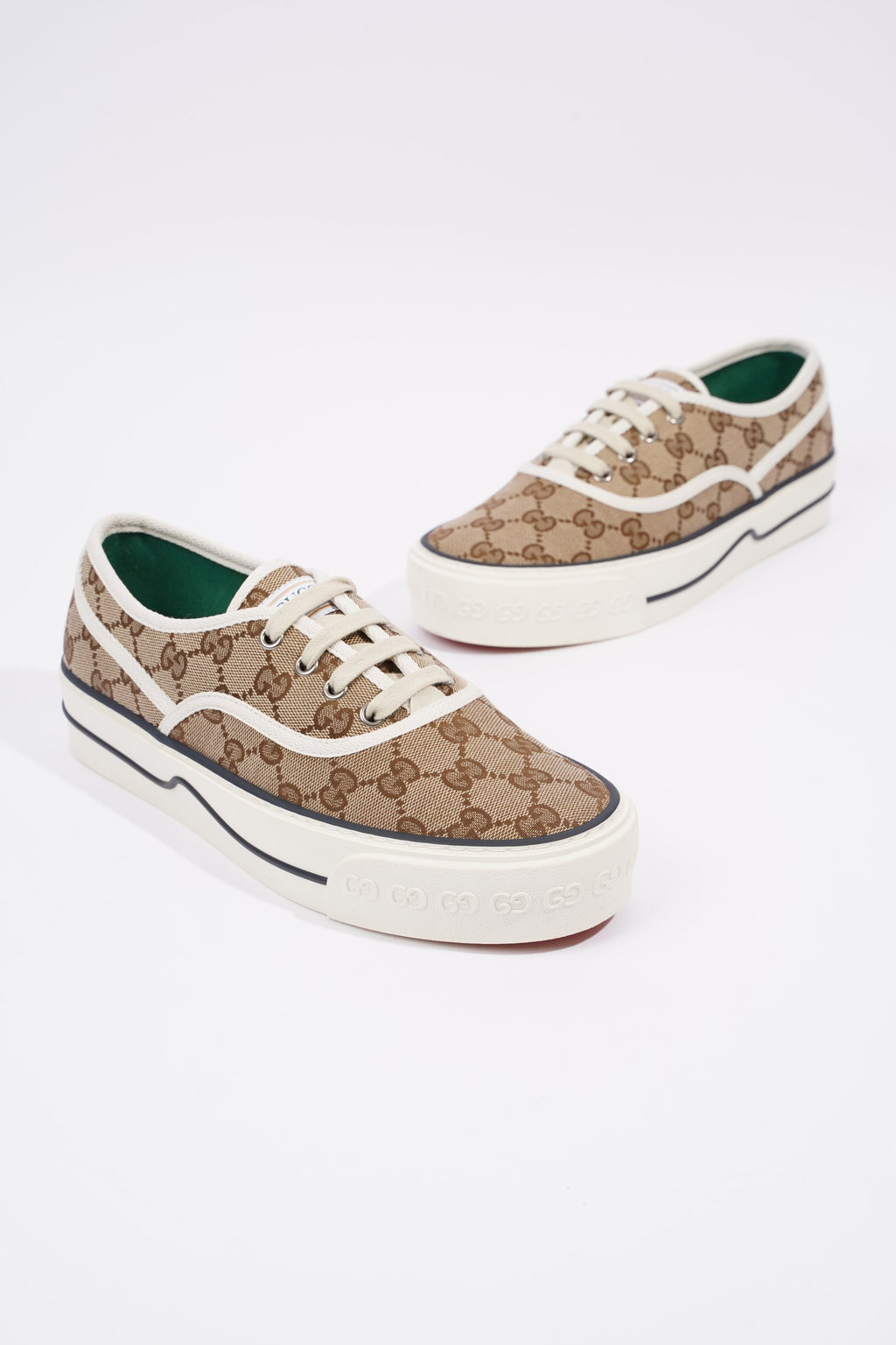 Gucci Tennis 1977 GG Brown GG Logo Canvas EU 38 UK 5