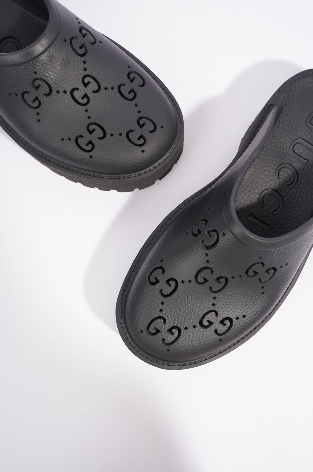 Gucci Womens Platform Perforated G Sandal Black EU 40 / UK 7