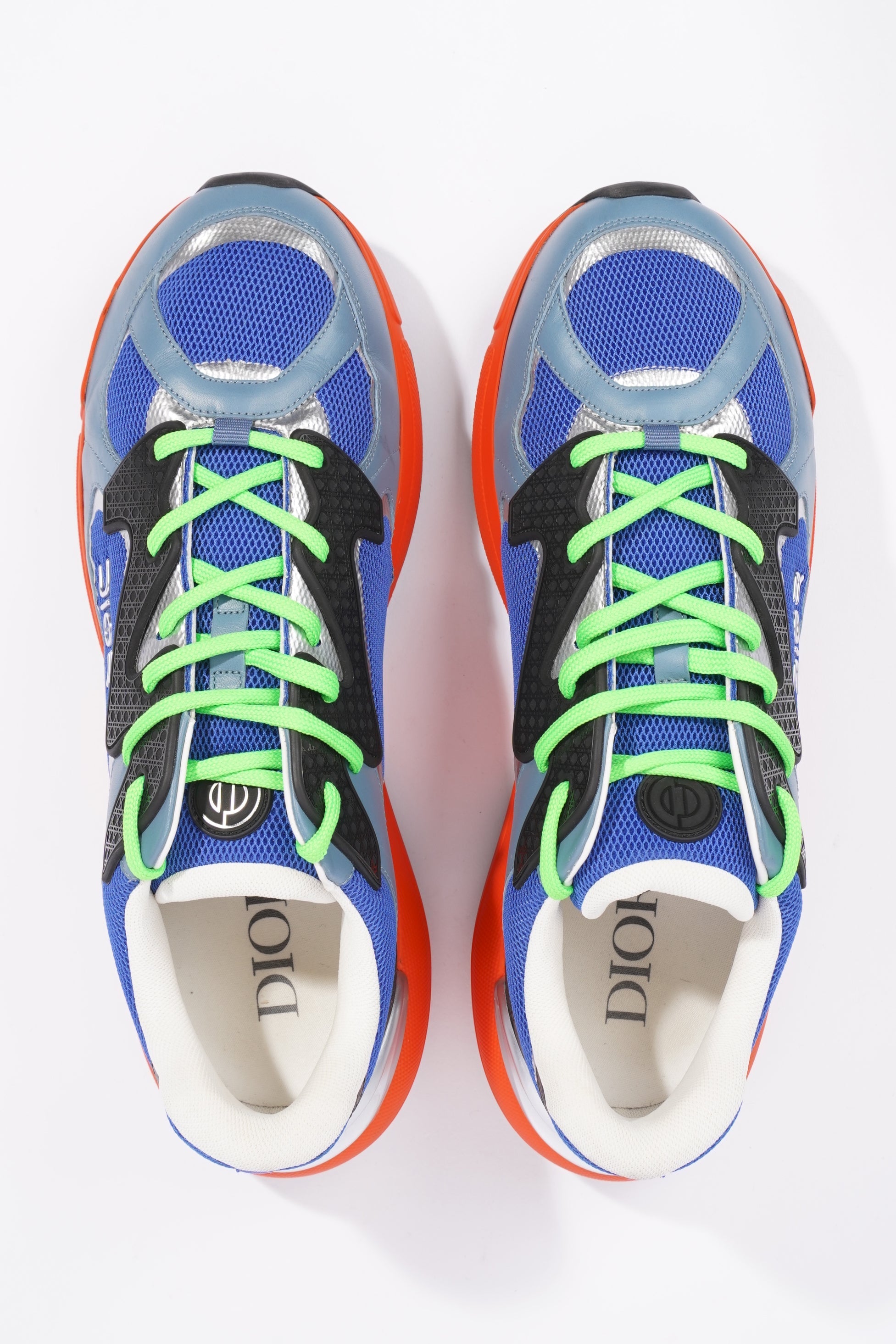 Christian Dior Mens B24 Sorayama Low Top Blue / Orange / Green EU 44 / UK 10