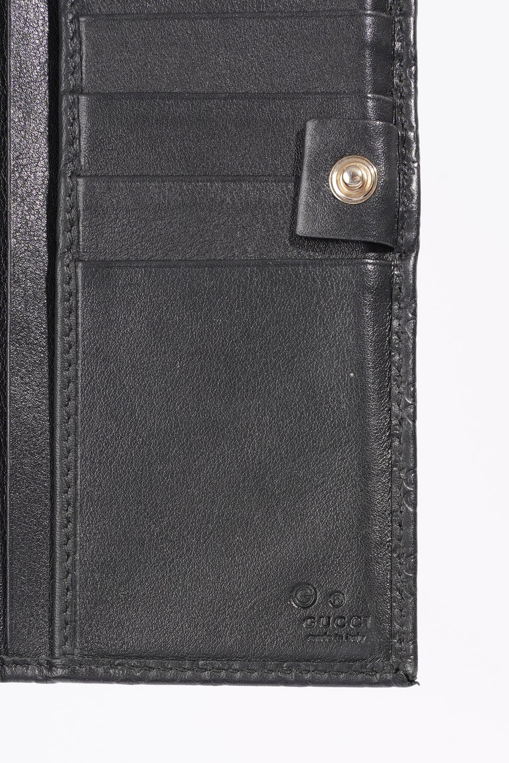 Gucci Bi-Fold Wallet Guccissima Black Leather