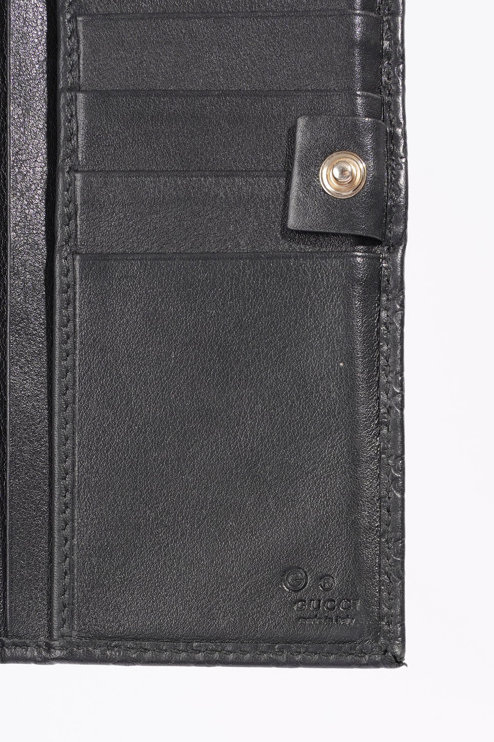 Gucci Bi-Fold Wallet Guccissima Black Leather