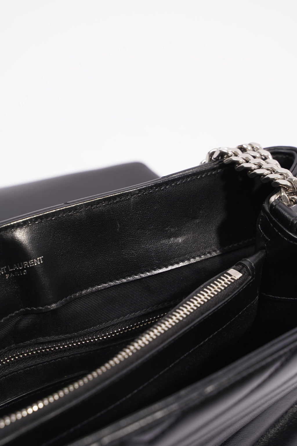 Saint Laurent Womens Lou Lou Bag Black Leather Medium