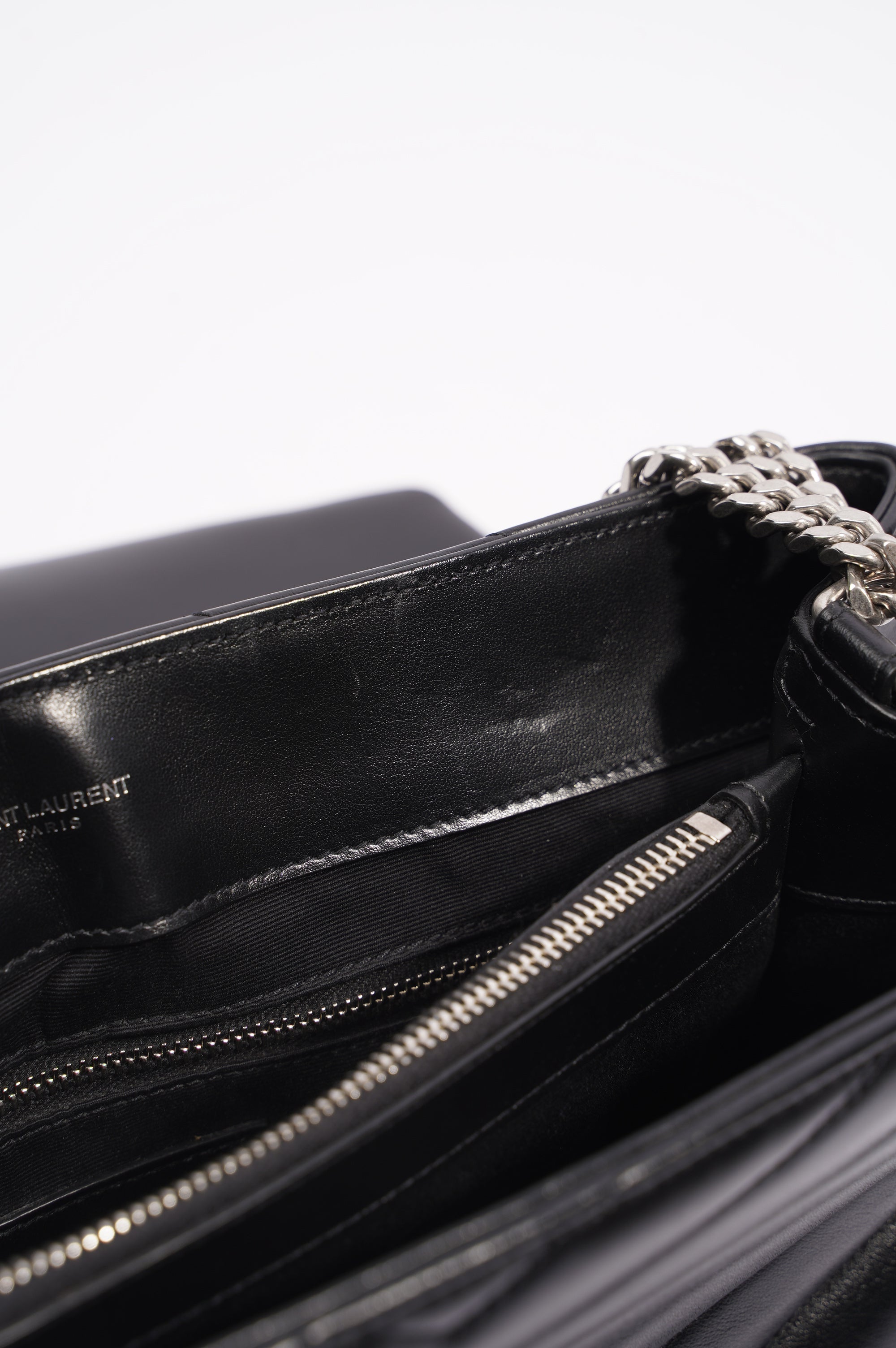 Saint Laurent Womens Lou Lou Bag Black Leather Medium