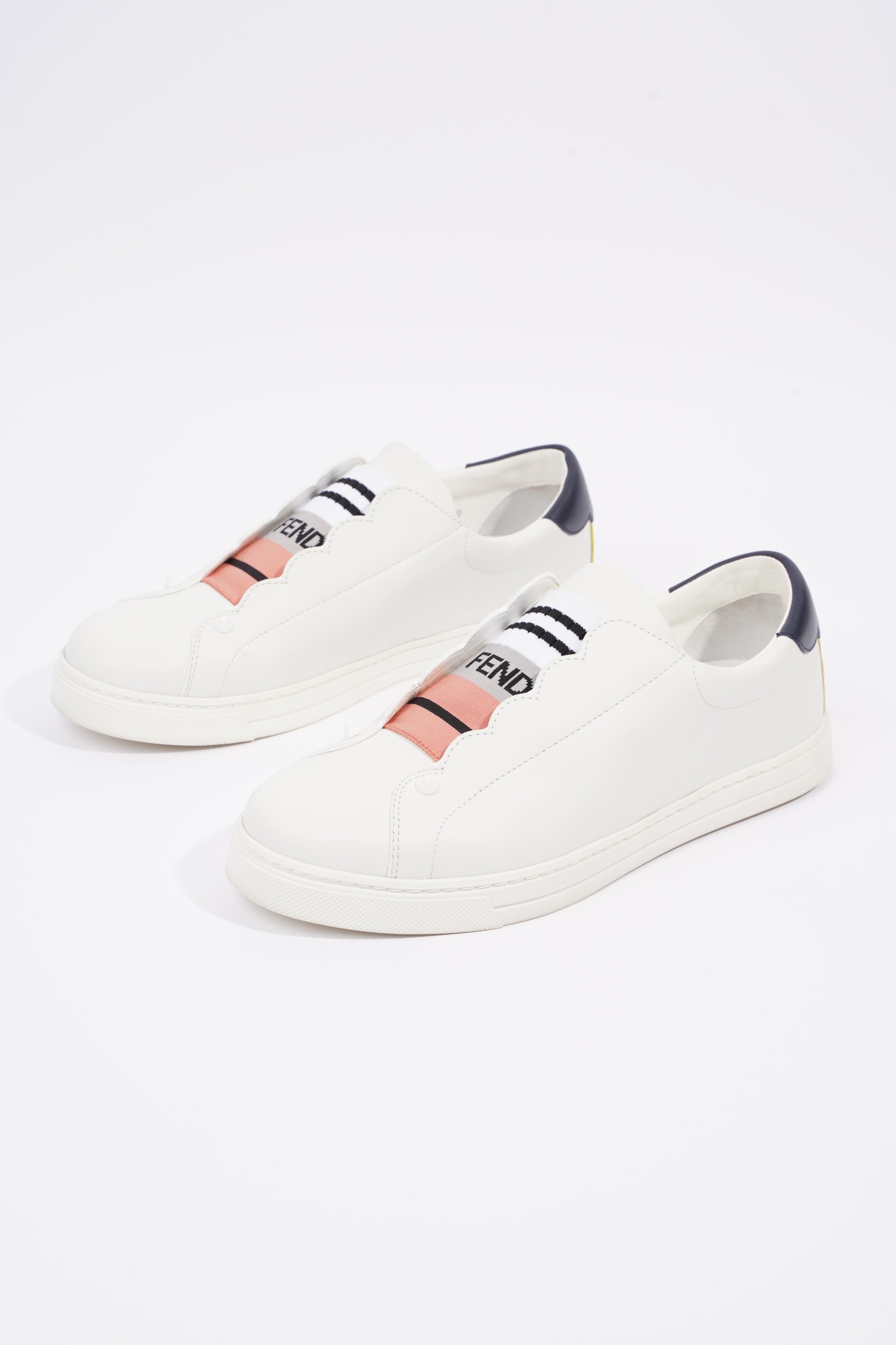 Fendi Womens Leather Sneakers White EU 39 / UK 6