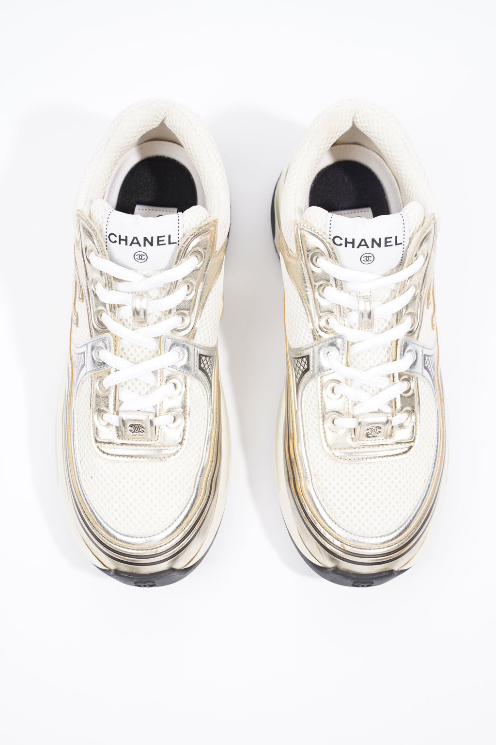 Chanel Womens CC Logo White / Gold EU 39.5 / UK 6.5