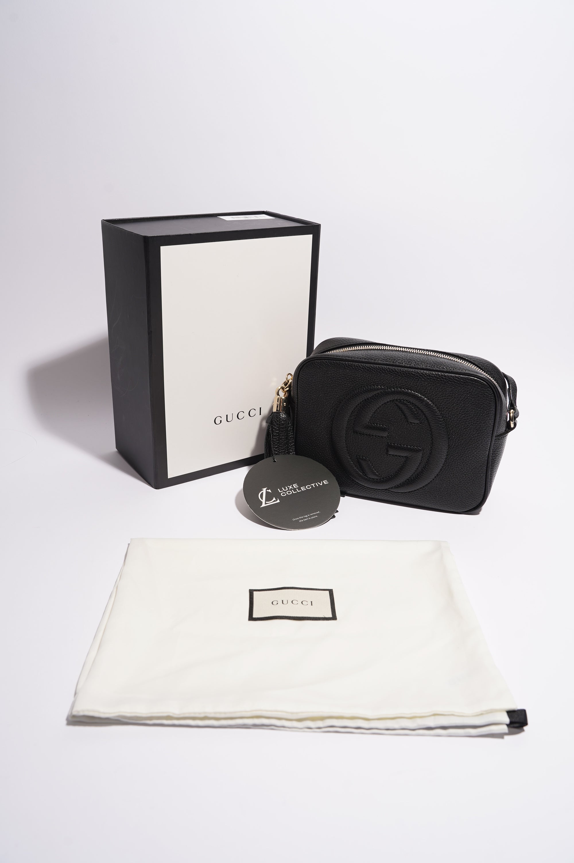 Gucci Womens Soho Bag Black Leather Small