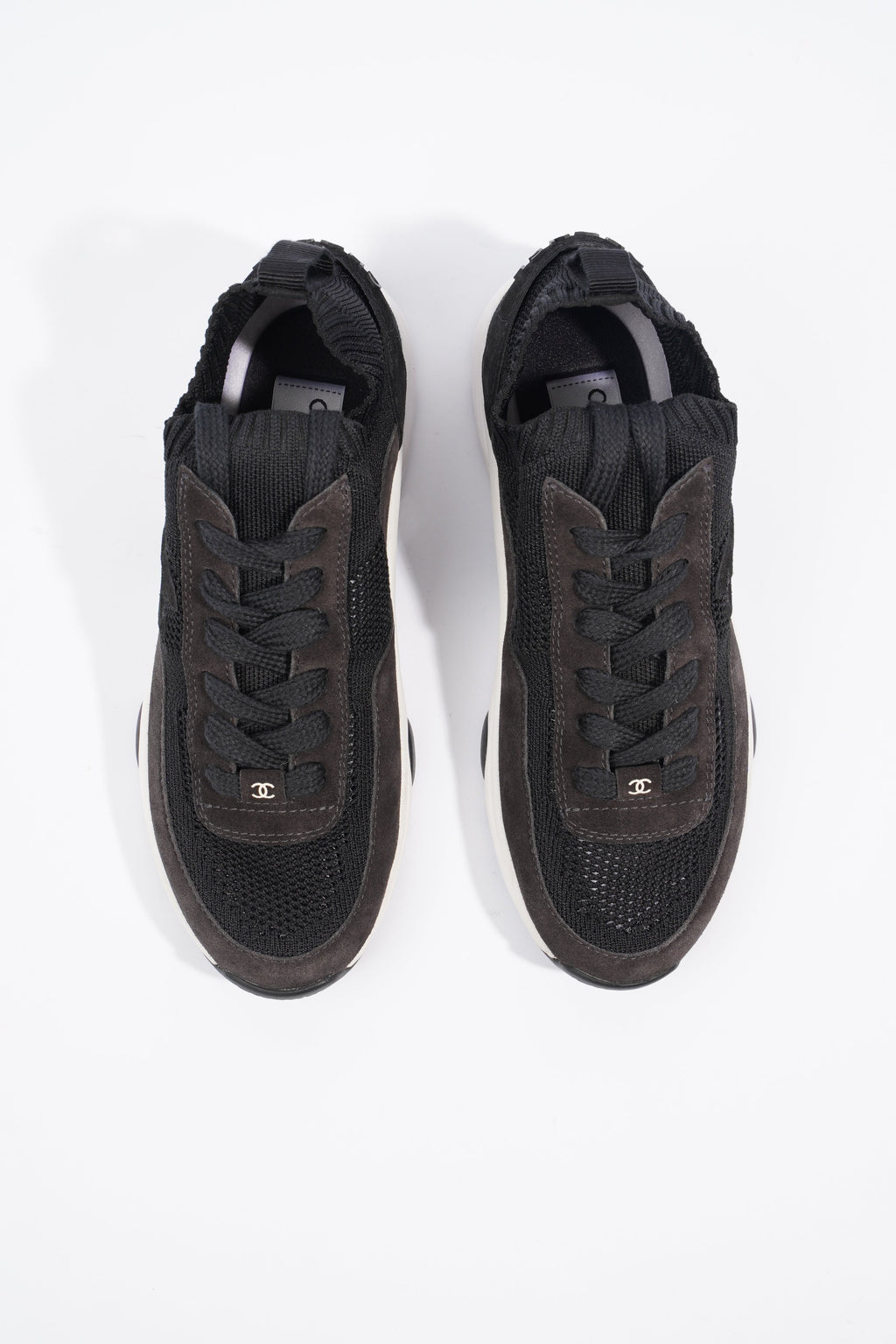 Chanel CC Knit Sneaker Black / White EU 37 / UK 4