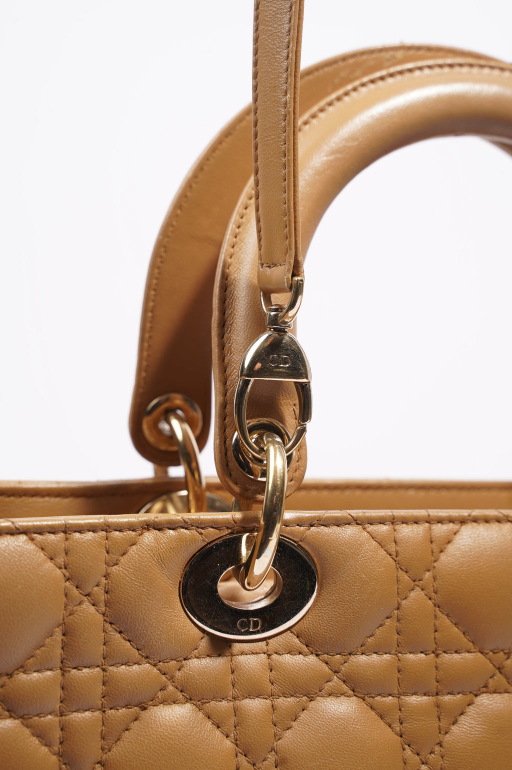 Christian Dior Womens Lady Dior Beige Large