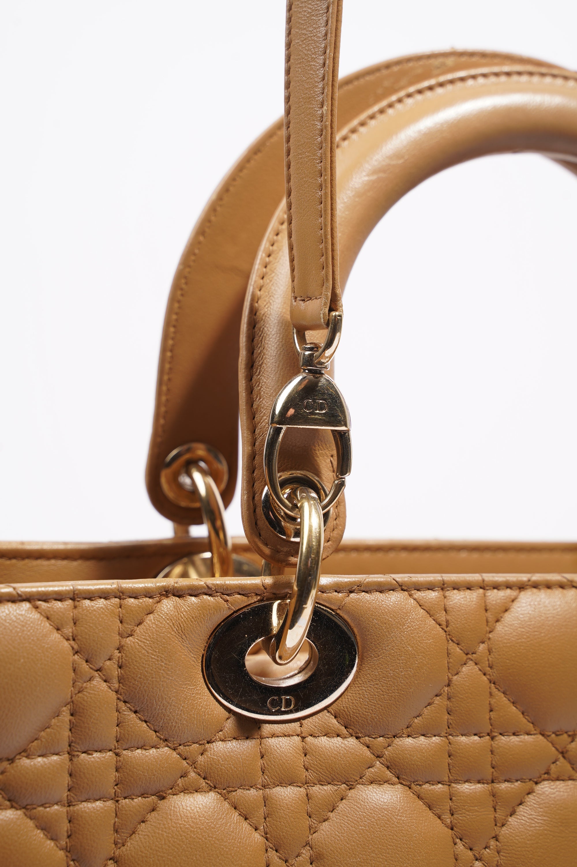 Christian Dior Womens Lady Dior Beige Large