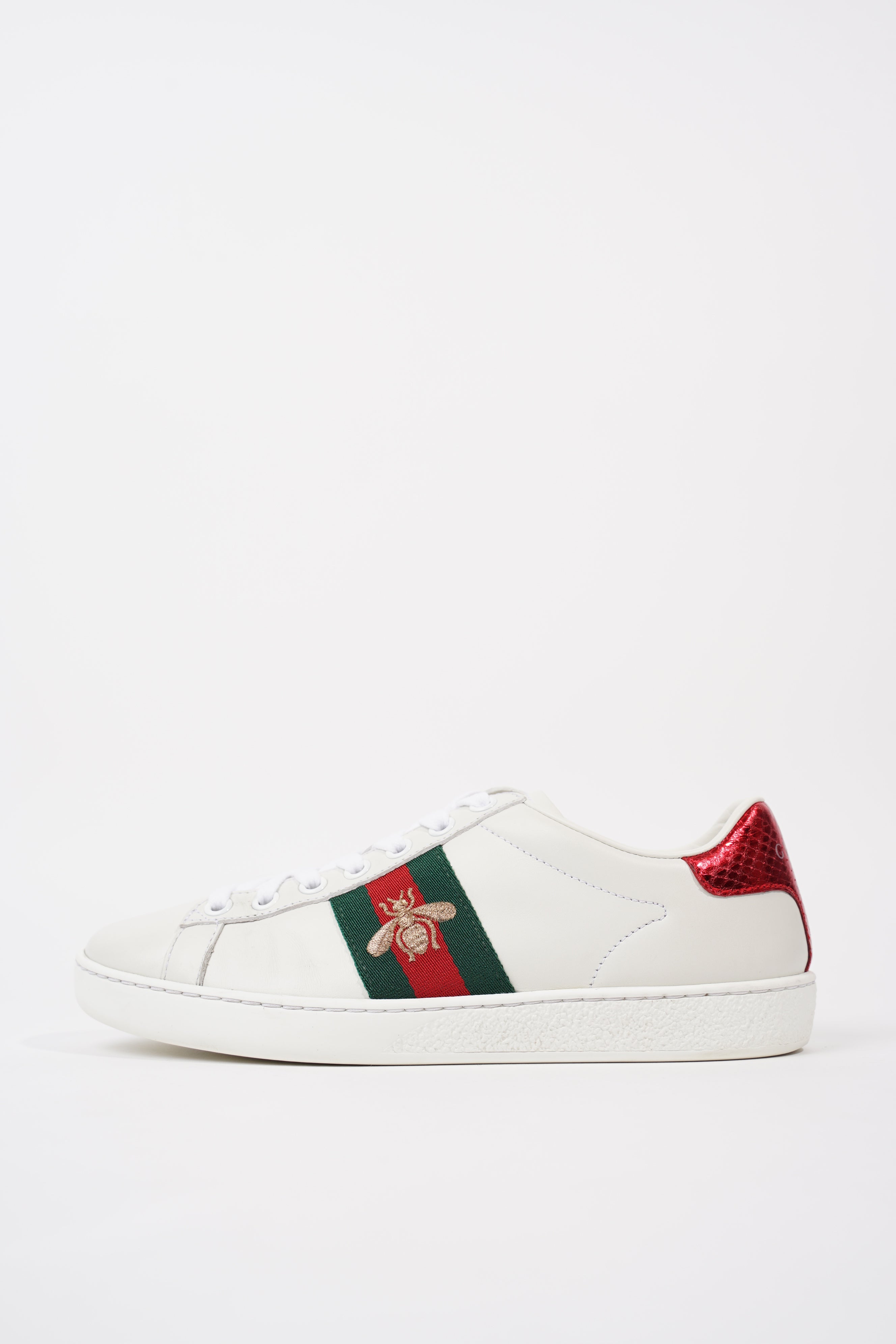 Gucci Womens Ace Bee White / Green / Red EU 35 / UK 2