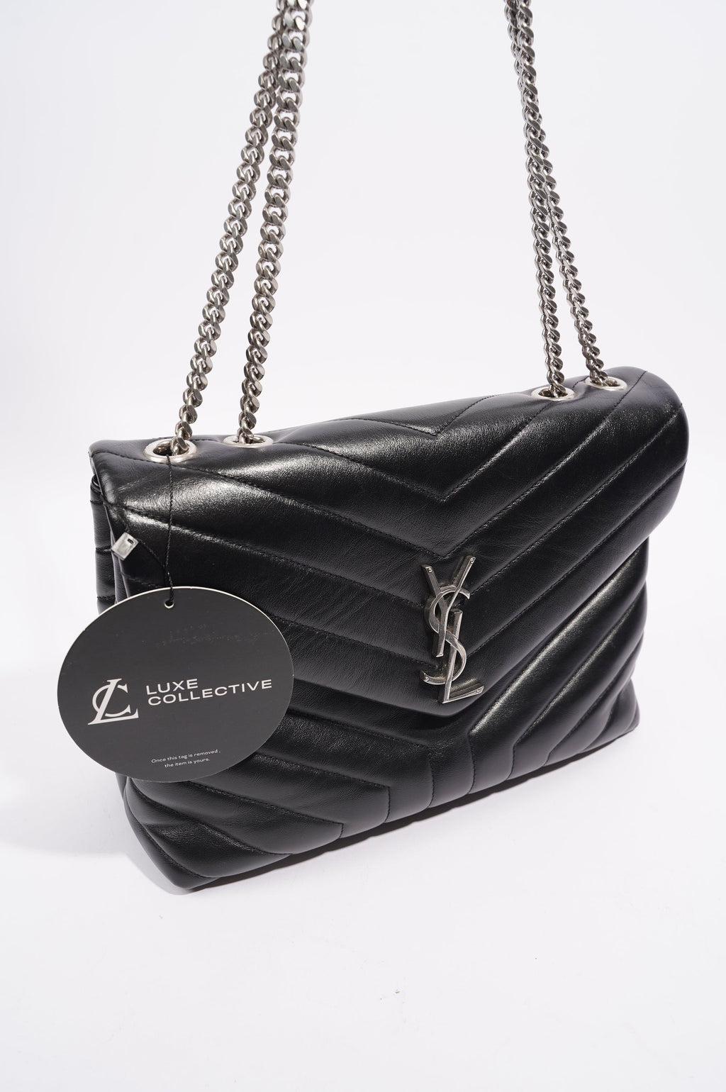 Saint Laurent Womens Lou Lou Bag Black Leather Medium