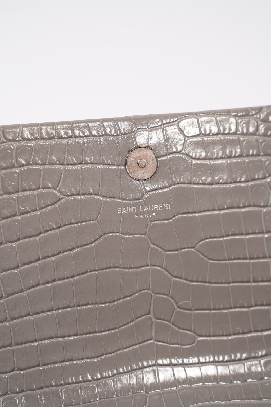 Saint Laurent Kate Tassle Bag Grey / Croc Medium