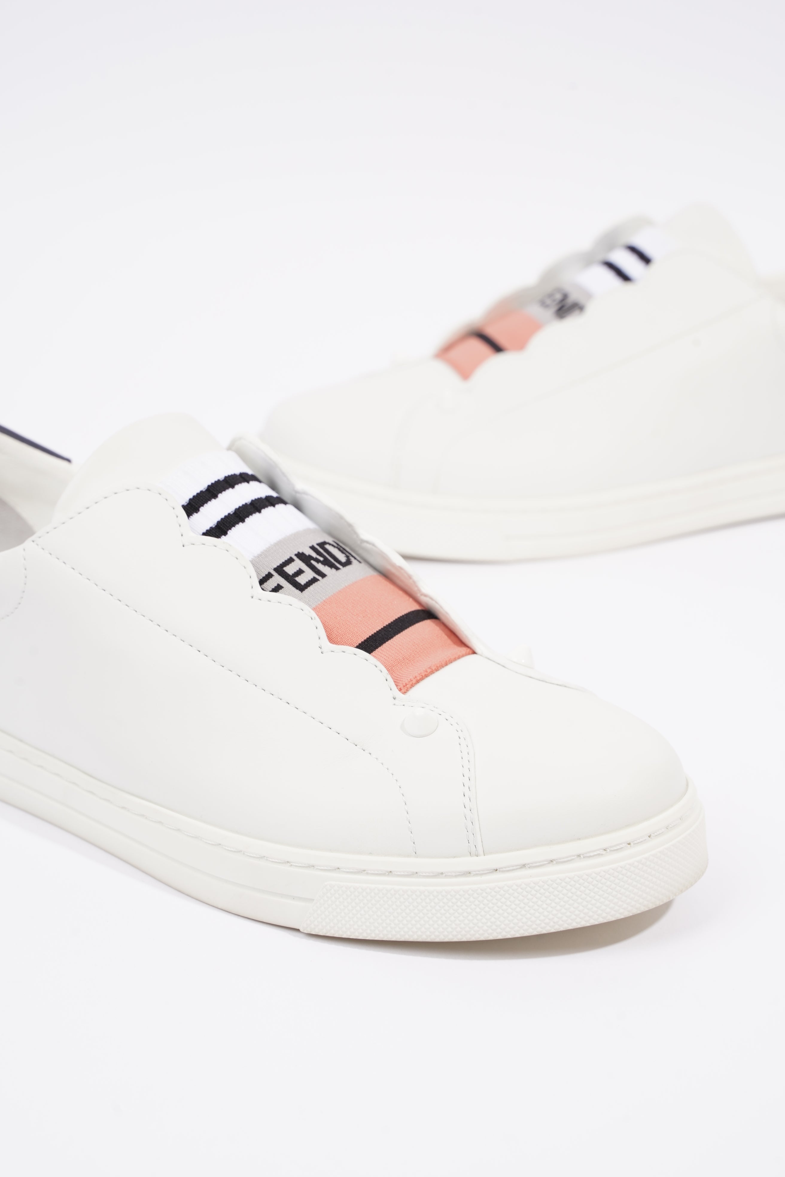 Fendi Womens Leather Sneakers White EU 39 / UK 6