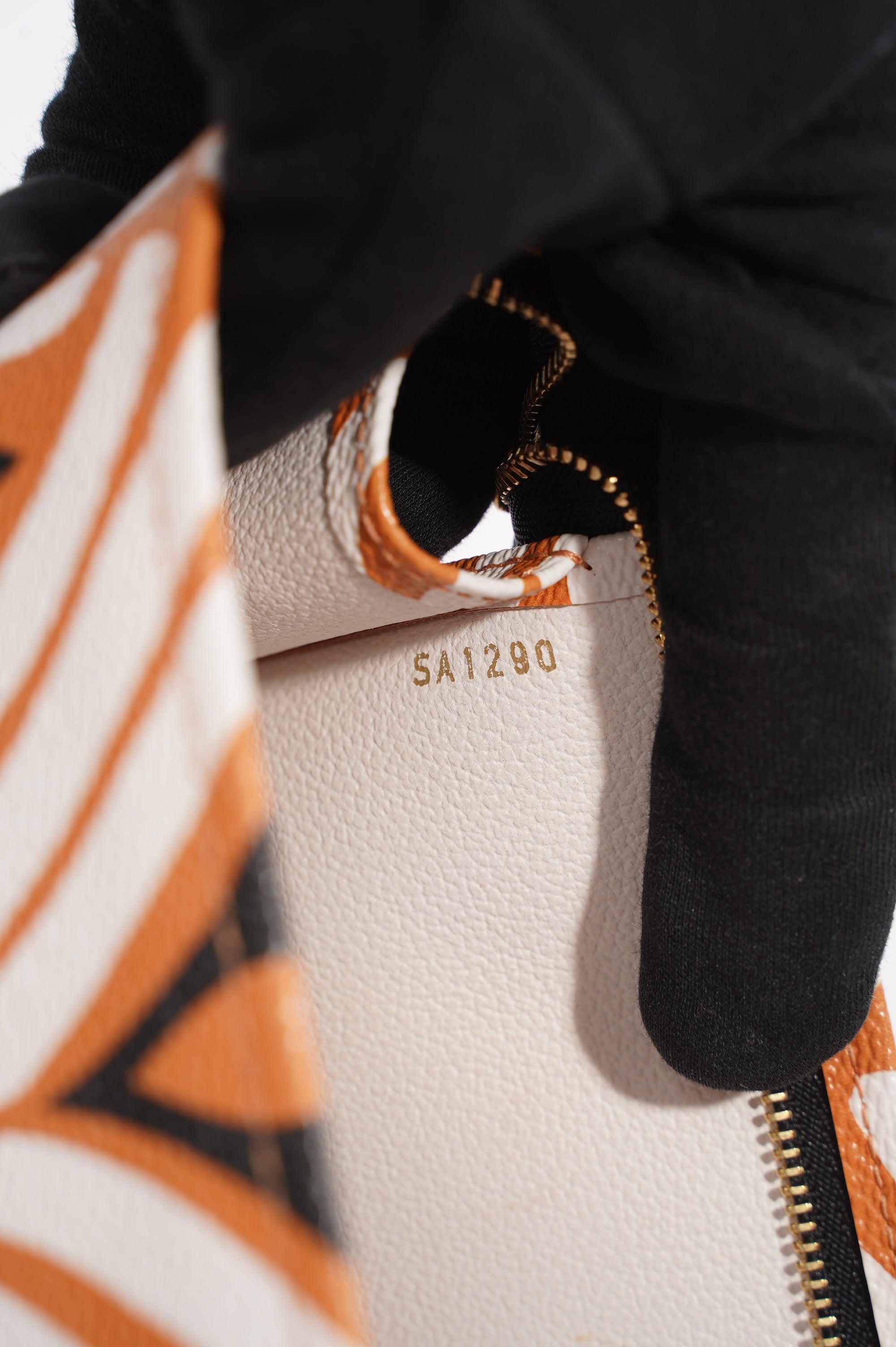 Louis Vuitton Womens Tribal Pochette Clutch Orange / White / Black