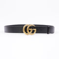 Gucci Womens Marmont Belt Black Leather 110cm - 44"