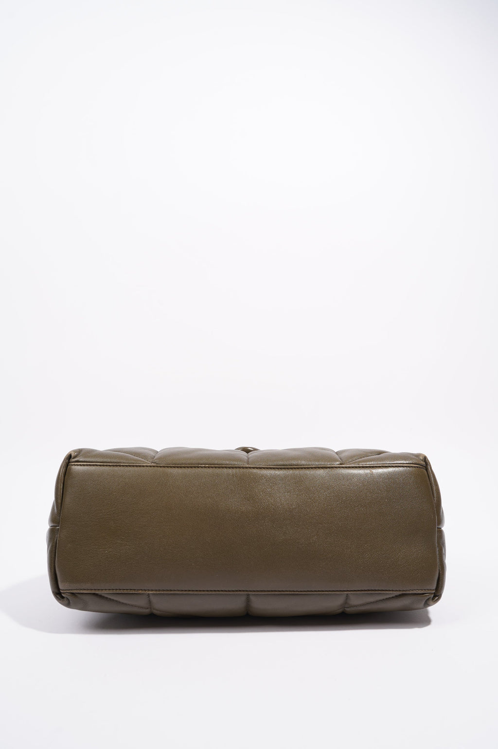 Saint Laurent Womens Lou Lou Puffer Bag Khaki Leather Medium