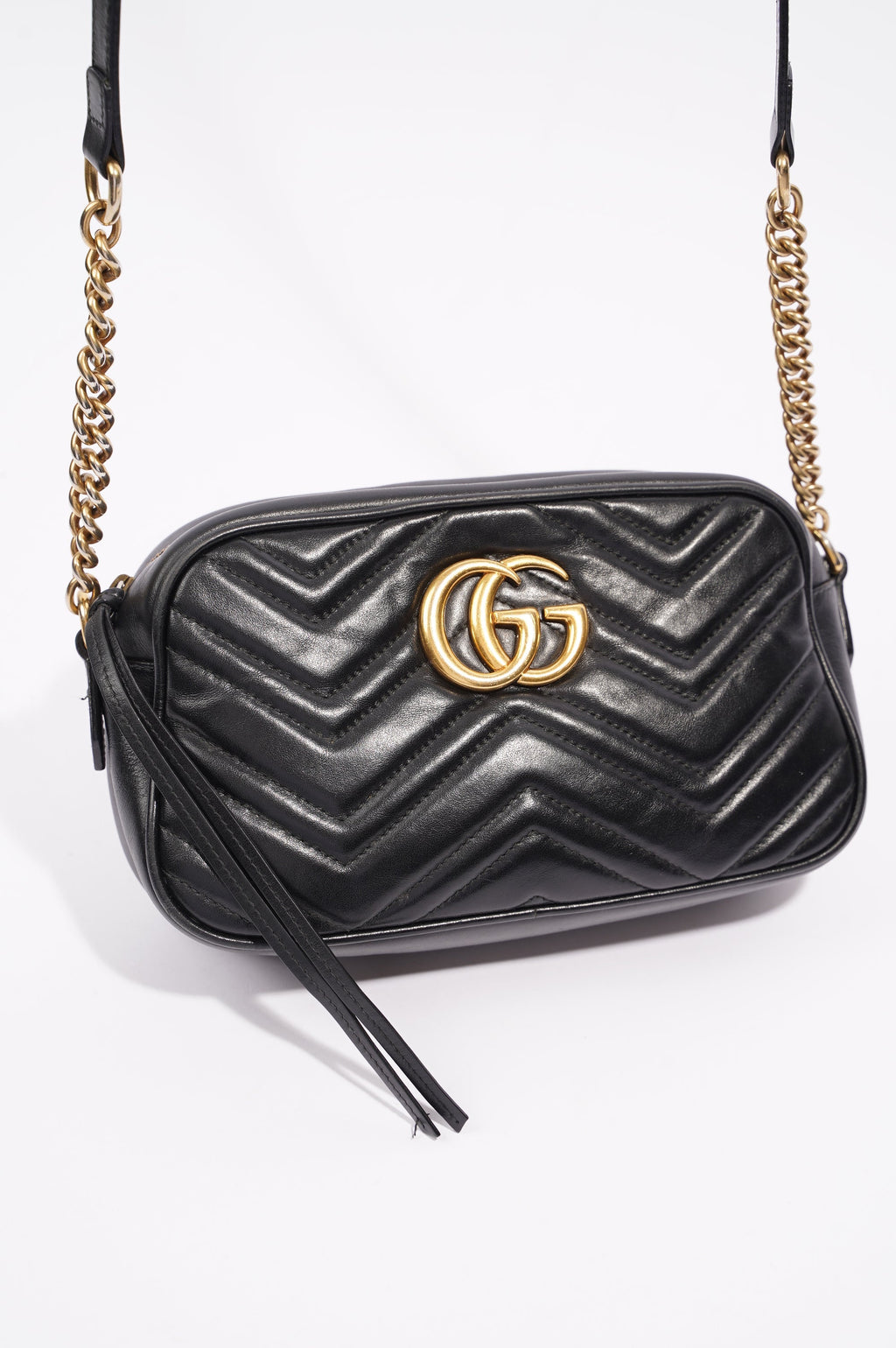 Gucci Womens Marmont Zip Black / Gold Small