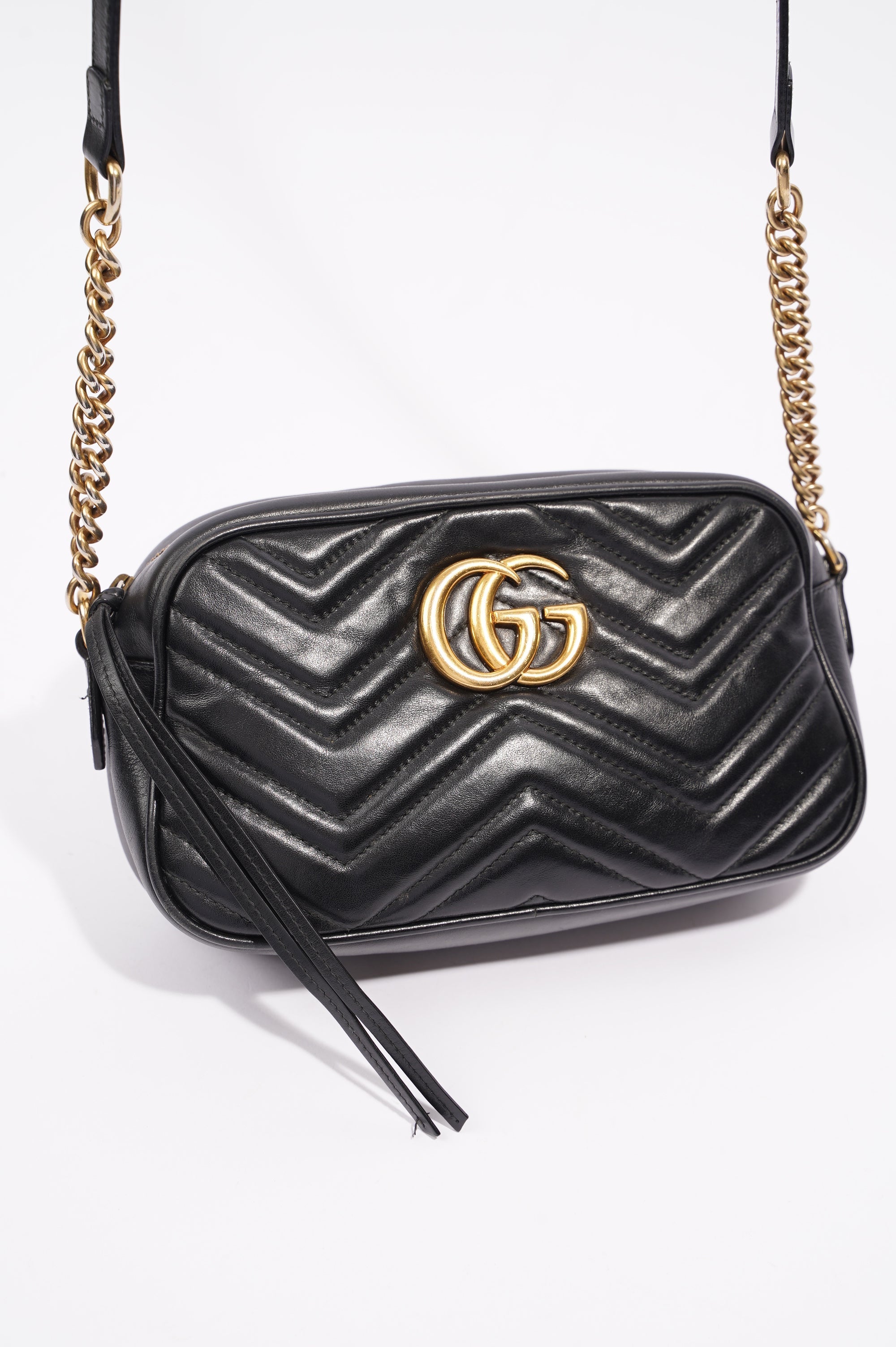 Gucci Womens Marmont Zip Black / Gold Small