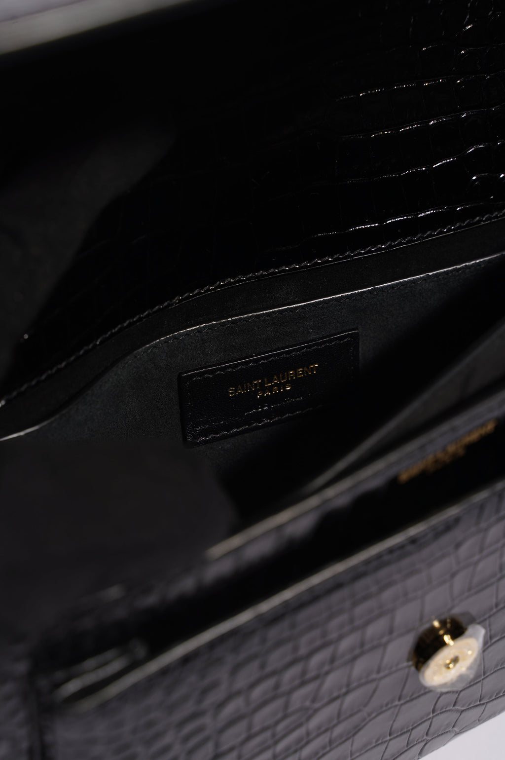 Saint Laurent Womens Sunset Black Leather Medium