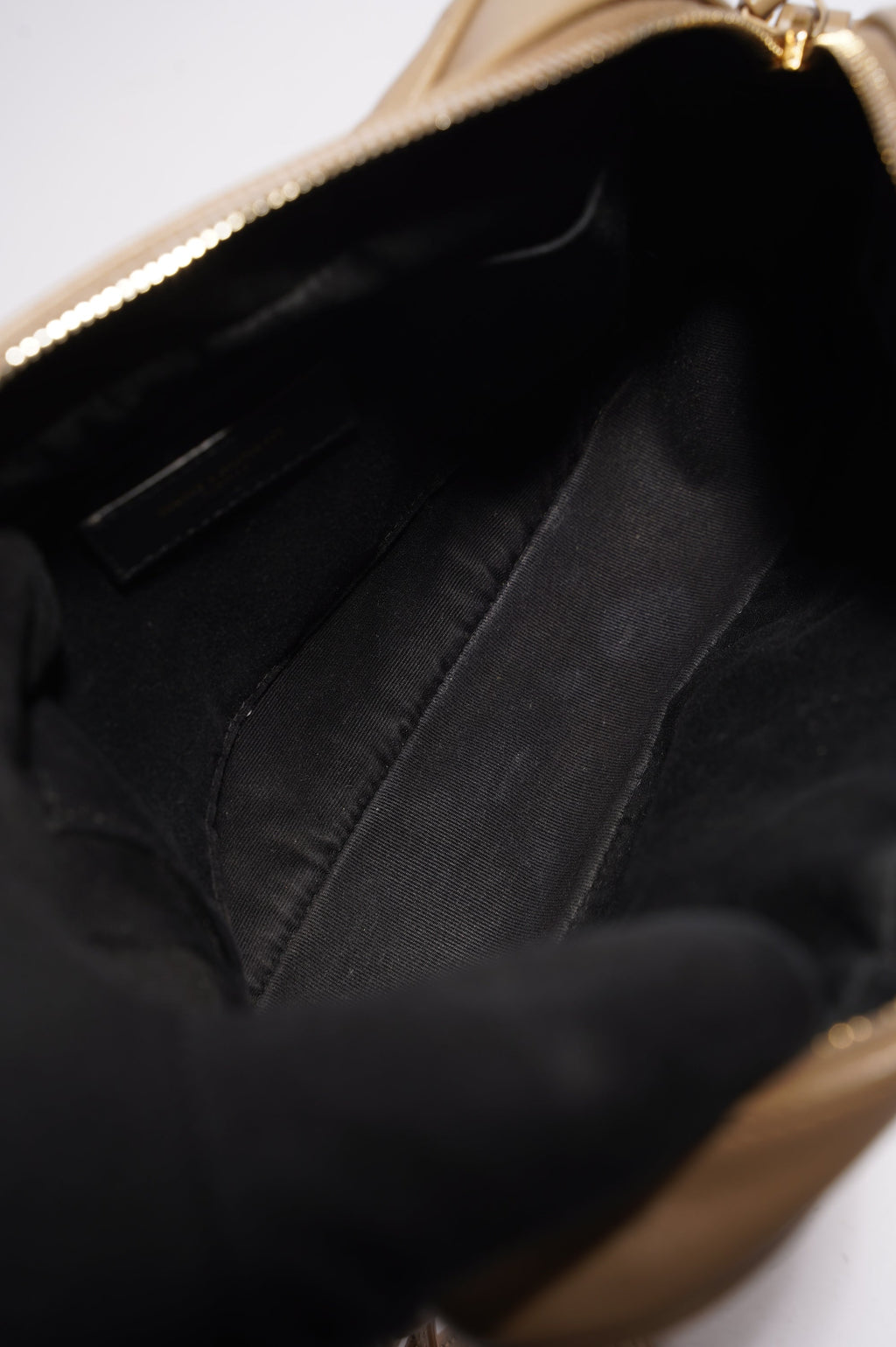 Saint Laurent Womens Camera Bag Beige Leather
