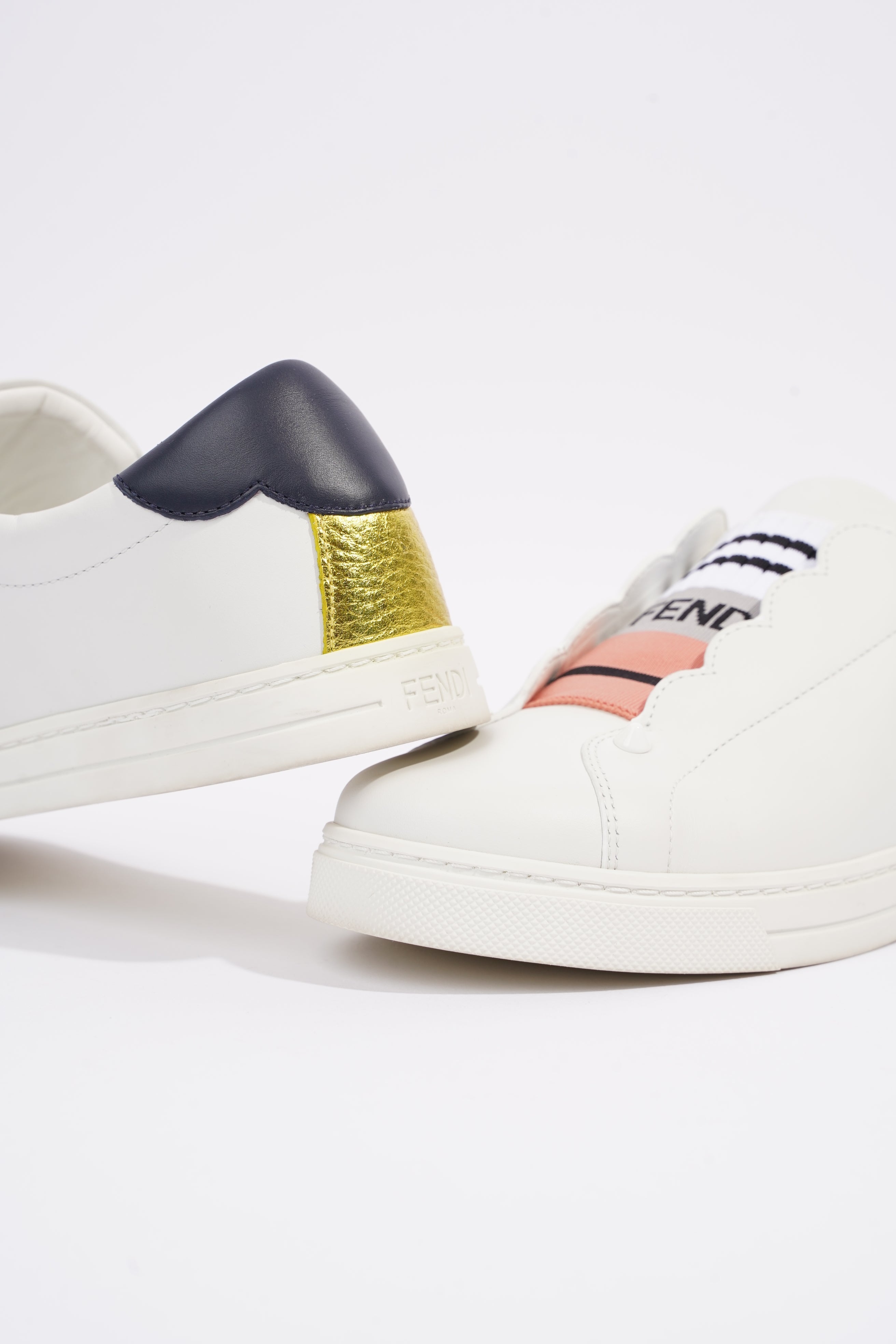 Fendi Womens Leather Sneakers White EU 39 / UK 6