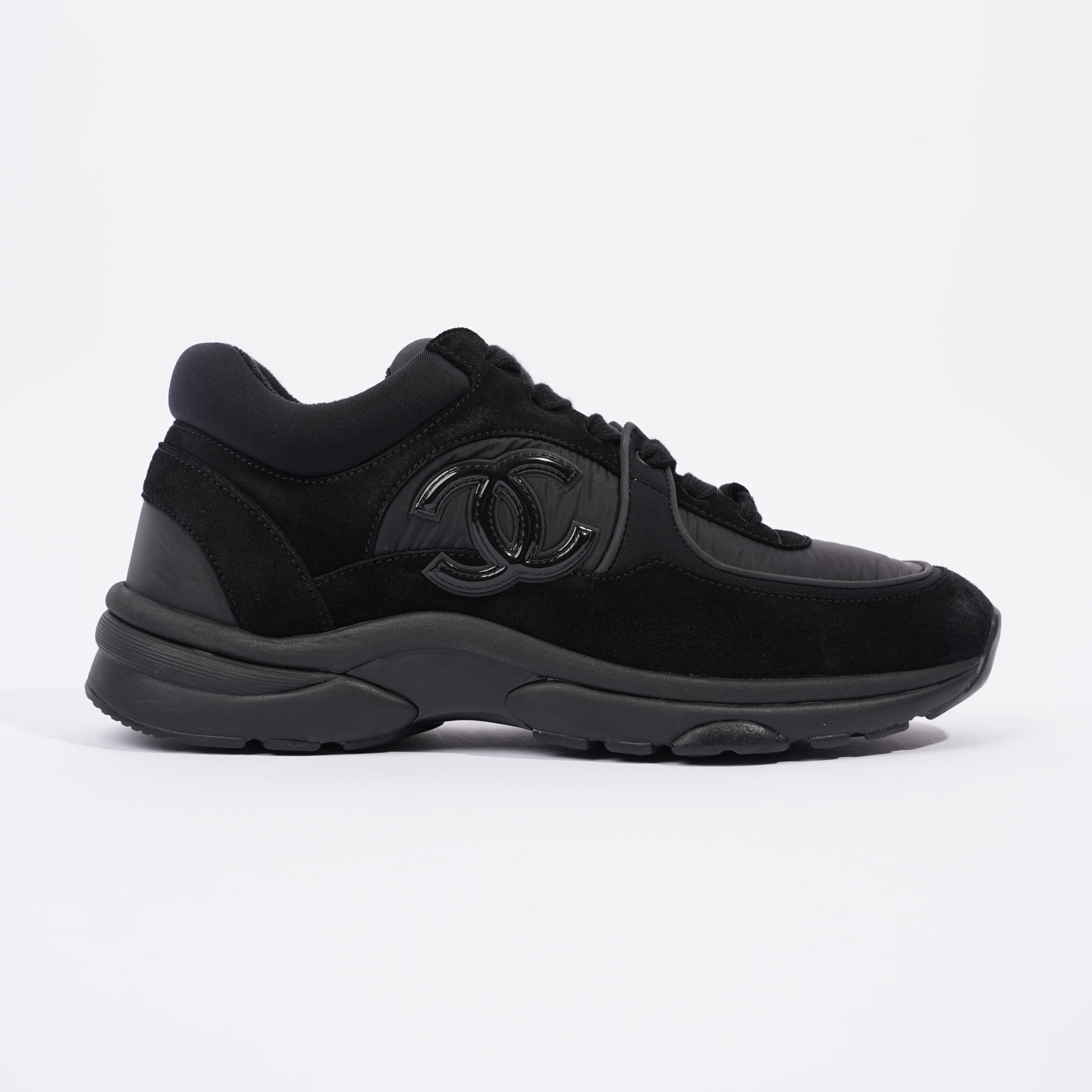 Chanel Interlocking CC Logo Black Nylon EU 37.5 UK 4.5