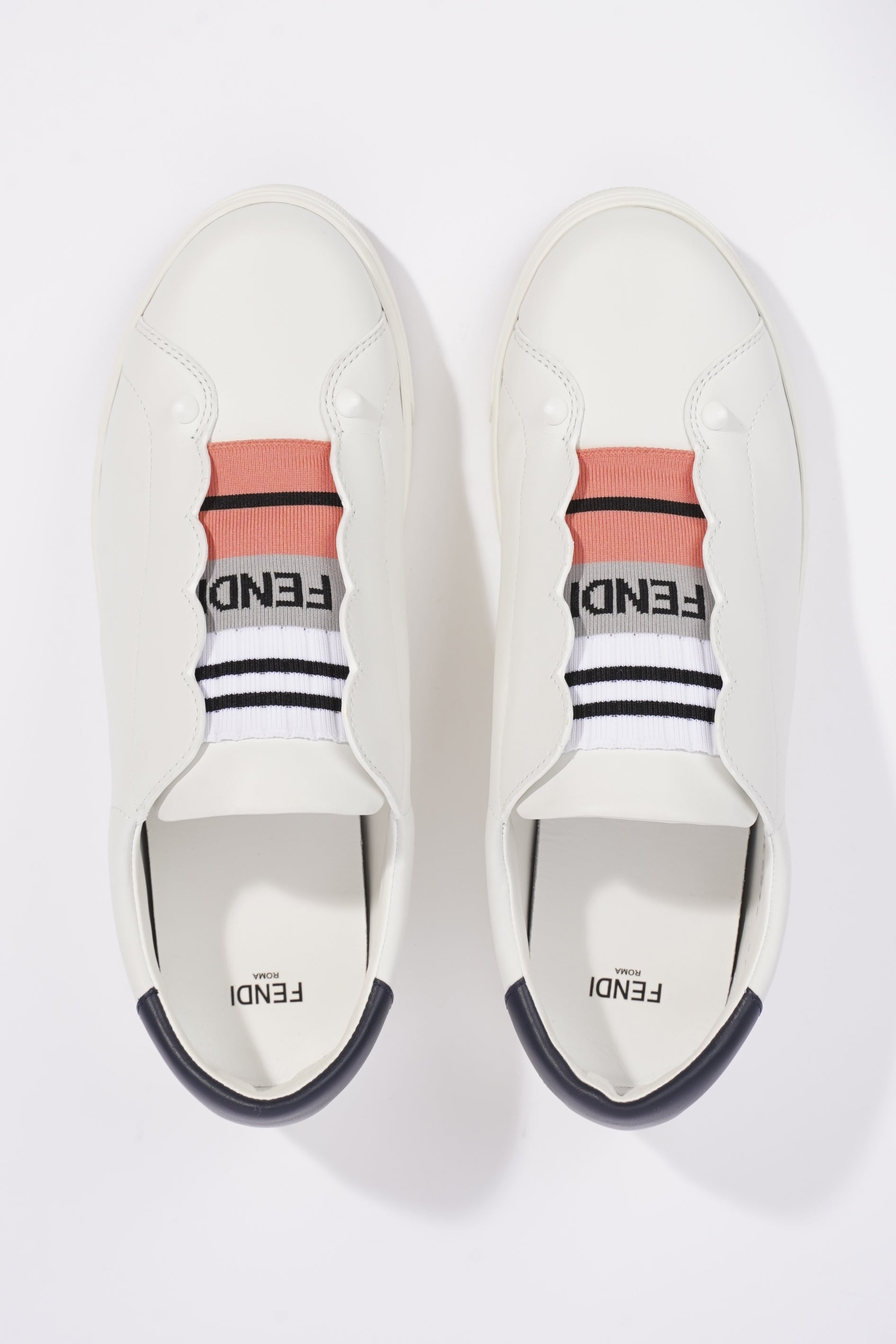 Fendi Womens Leather Sneakers White EU 39 / UK 6
