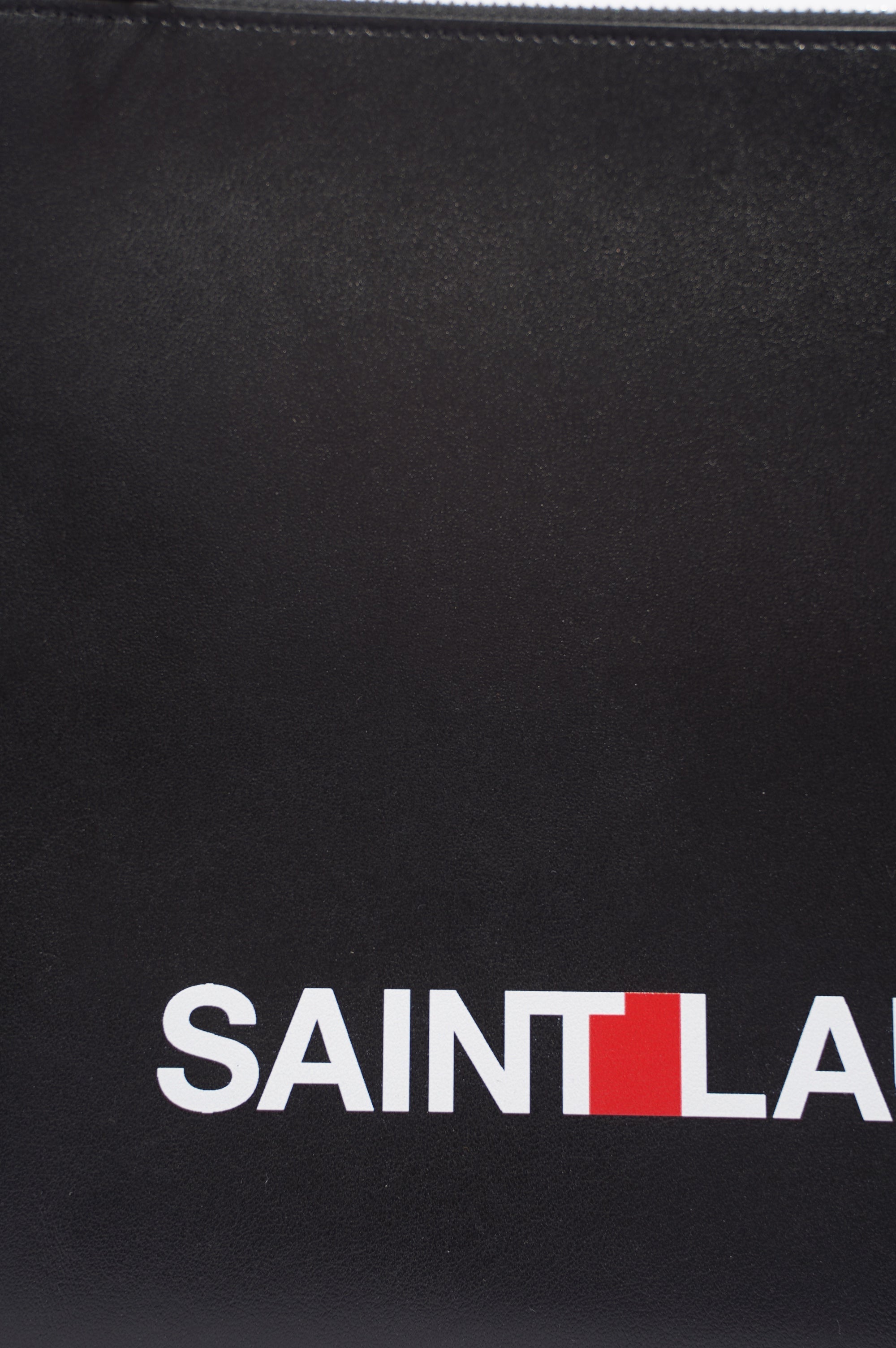 Saint Laurent Womens Zip Pouch Black Leather