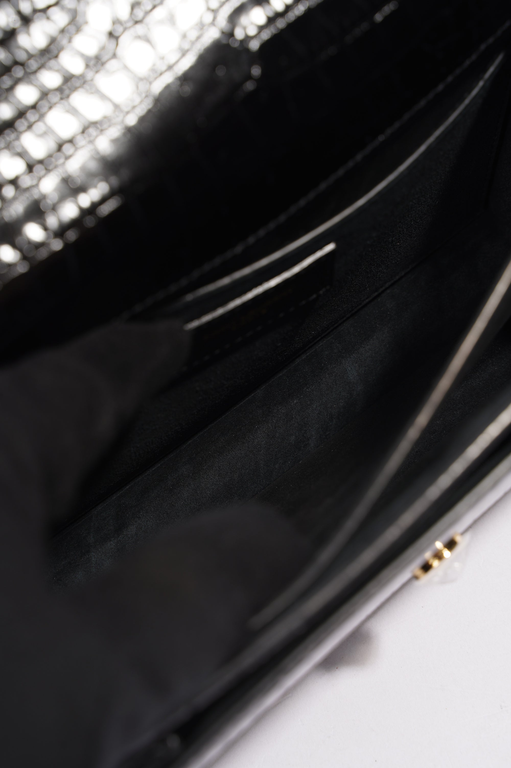 Saint Laurent Womens Sunset Black Leather Medium