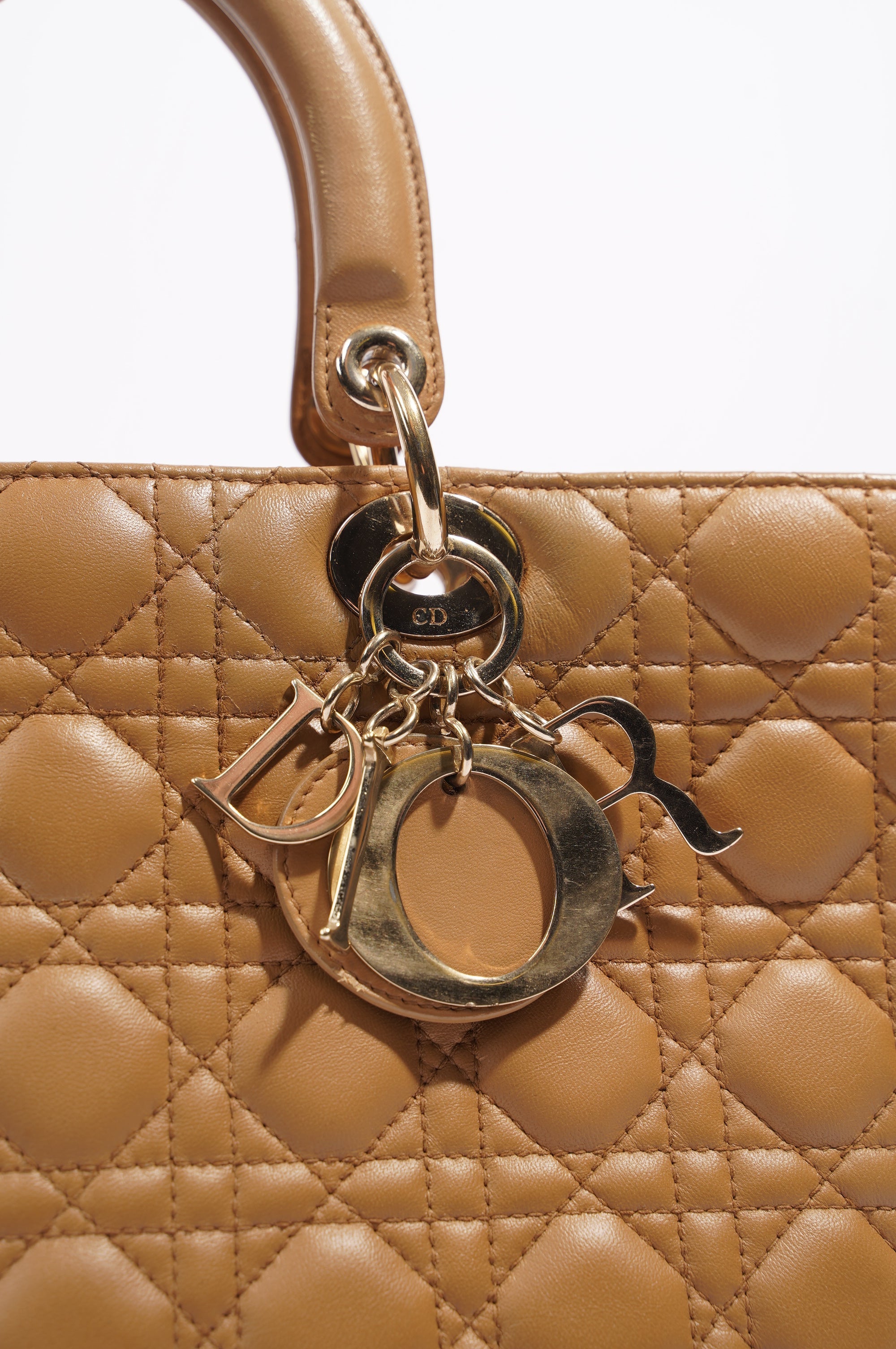 Christian Dior Womens Lady Dior Beige Large