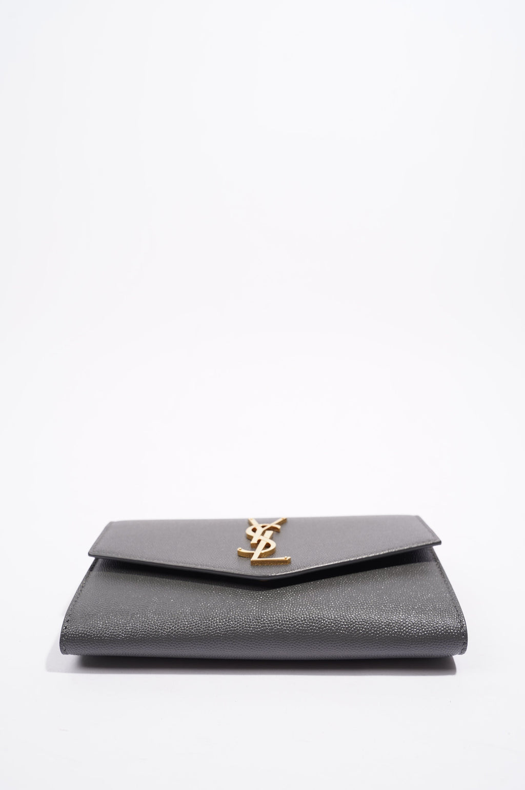Saint Laurent Womens Uptown Chain Wallet Grey