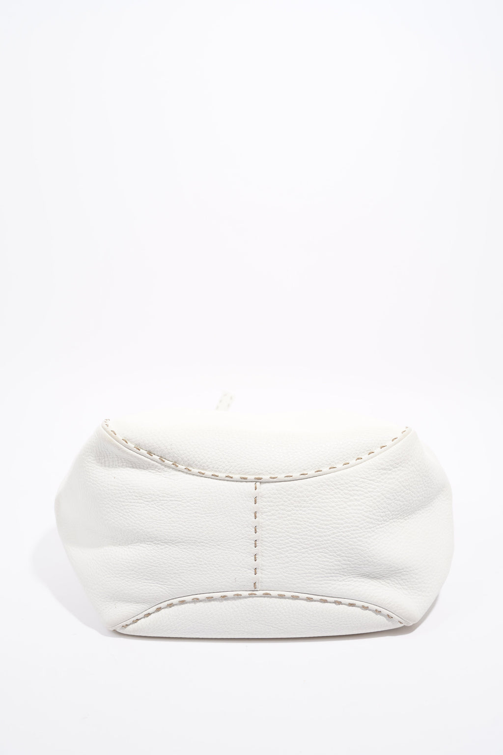 Fendi Womens Selleria Bucket Bag White