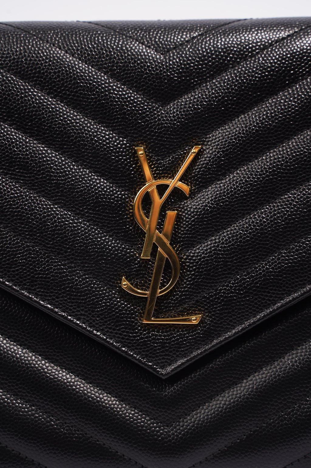 Saint Laurent Envelope Wristlet Clutch Black Leather