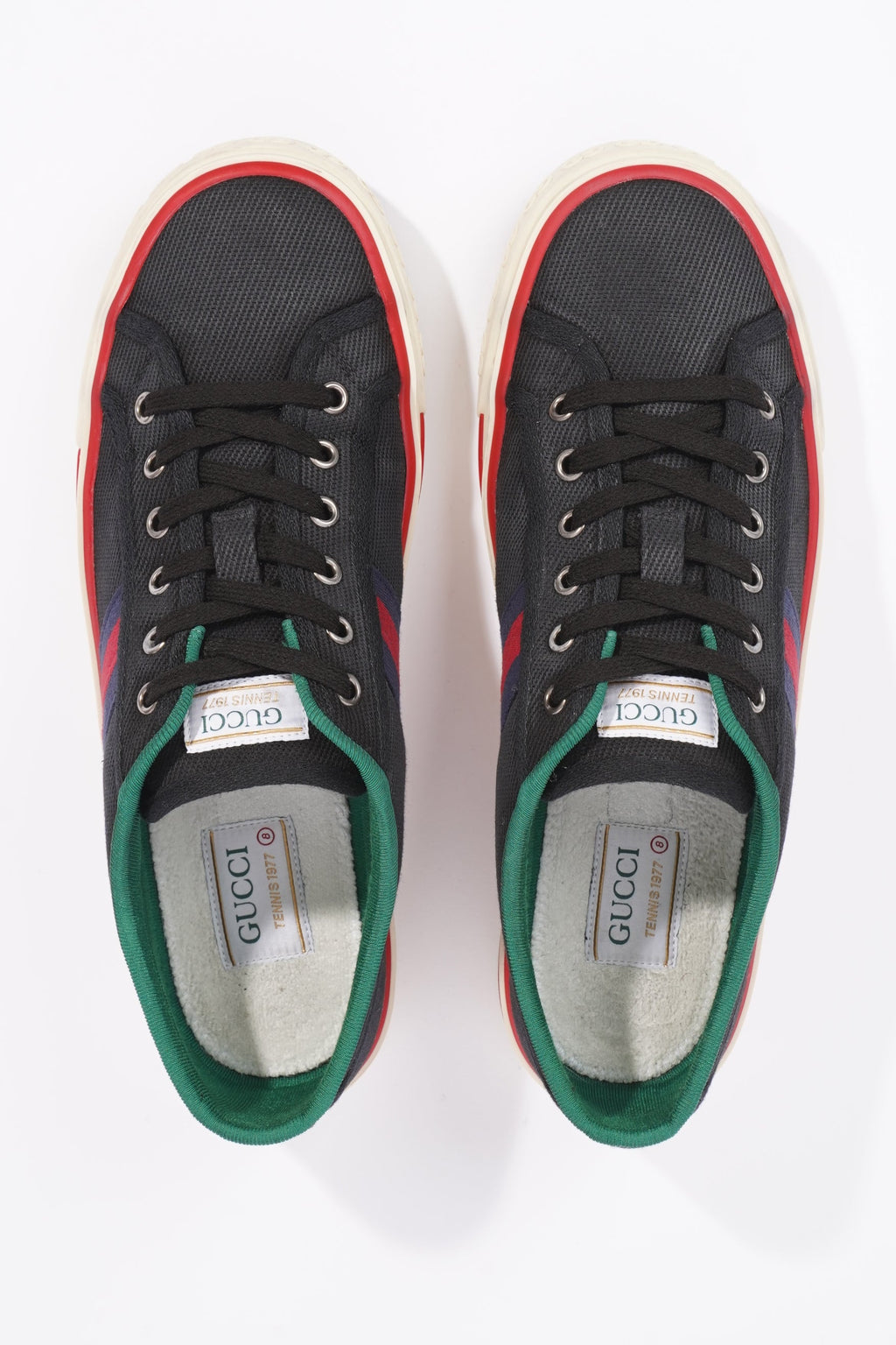 Gucci Mens Tennis 1977 Sneaker Black / Red / Navy EU 42 / UK 8