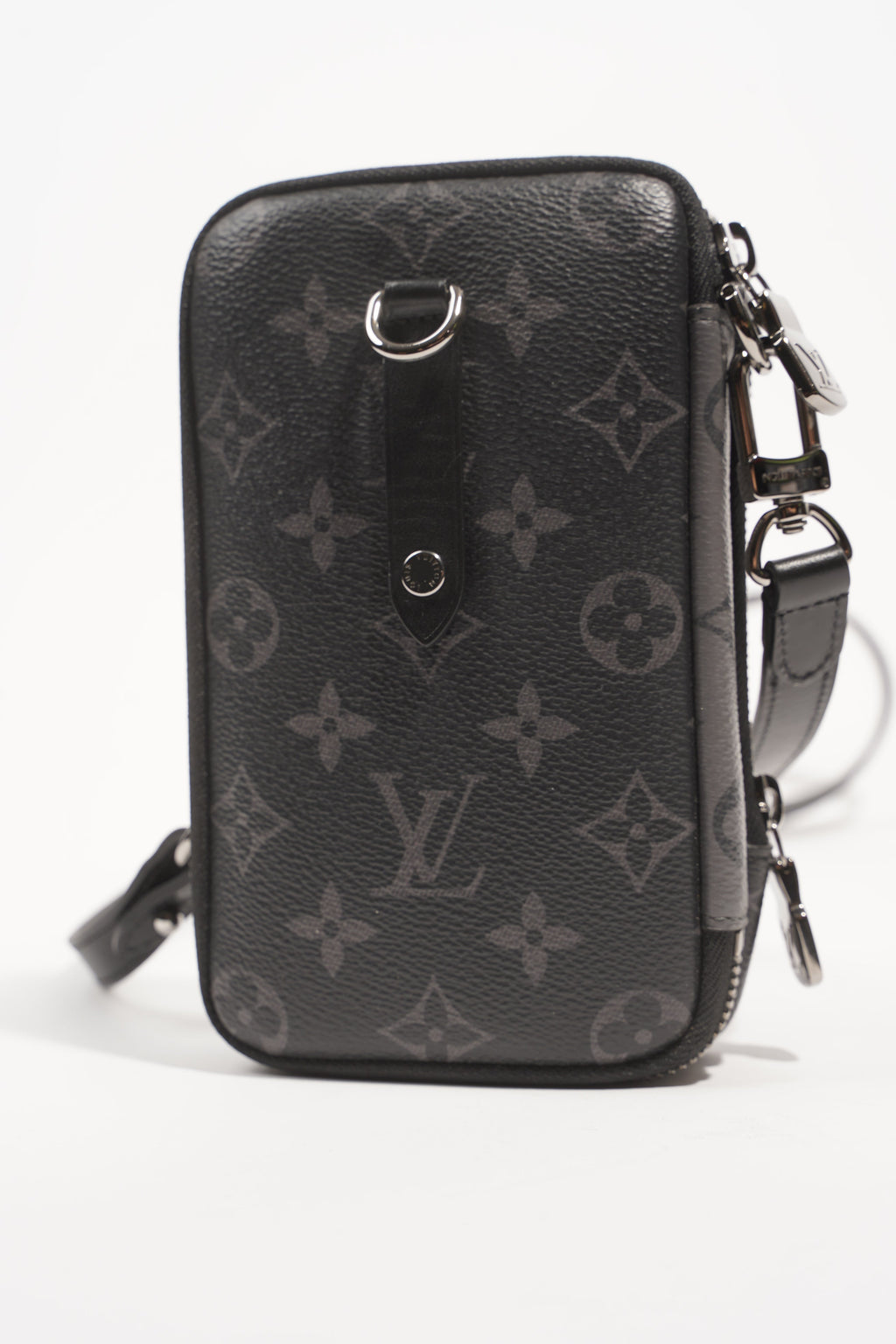 Louis Vuitton Womens Phone Pouch Monogram Eclipse Crossbody Bag