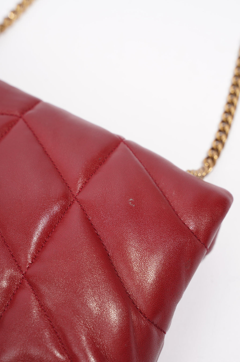 Saint Laurent Womens Lou Lou Puffer Red / Gold Toy